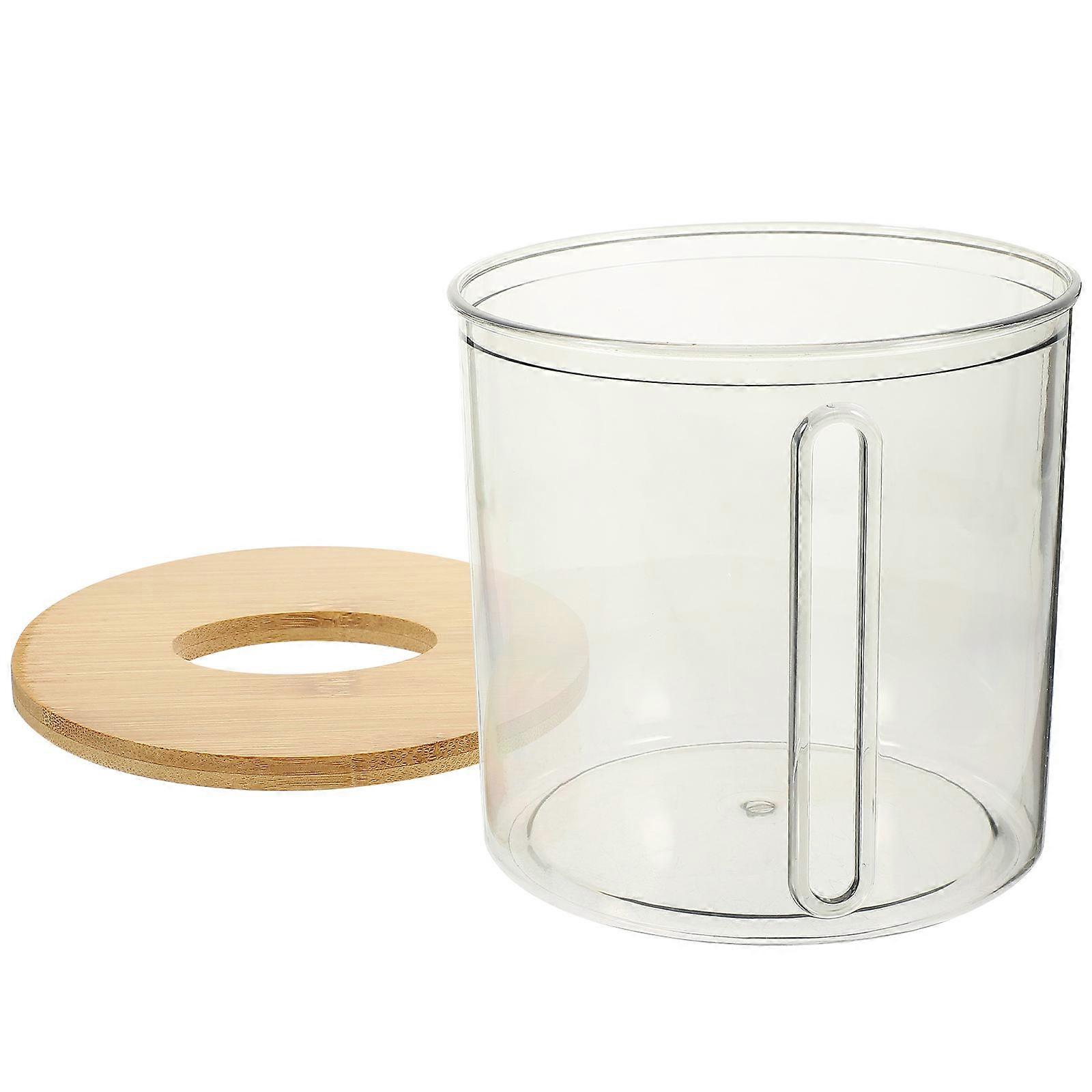 Clear Tissue Box Holder for Home Office Use Made of Plastic and Bamboo Multi Size: 7.2x4.5x3.8 Inches