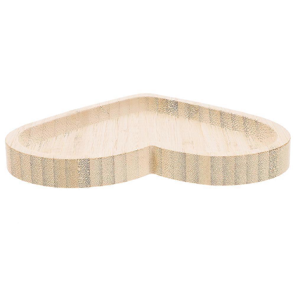 Wooden HeartShaped Tray for Daily Use Khaki MultiFunction Dessert Tray Lightweight and 10.2x7.9 Inches