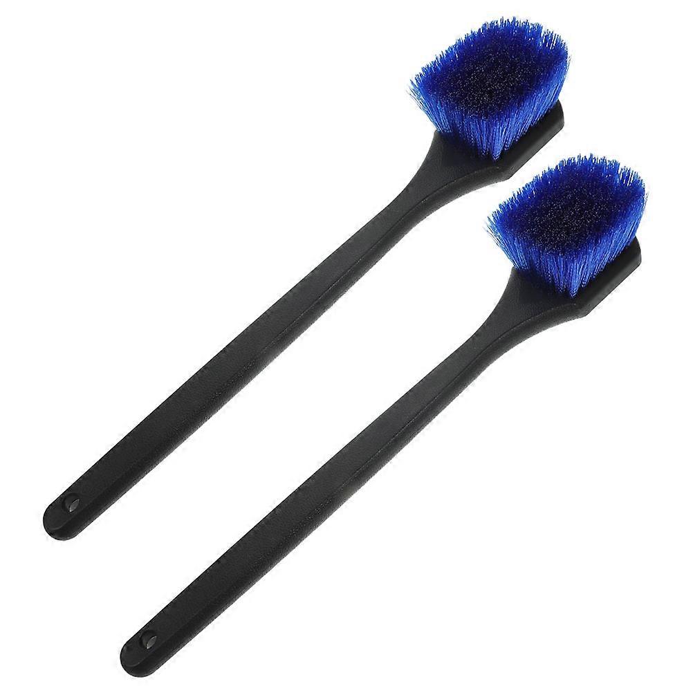 Car Tire Cleaning Brush with Long Handle for Efficient Car, Motorcycle, and Home Wheel Rim Detailing Scrub Brush Set of 2