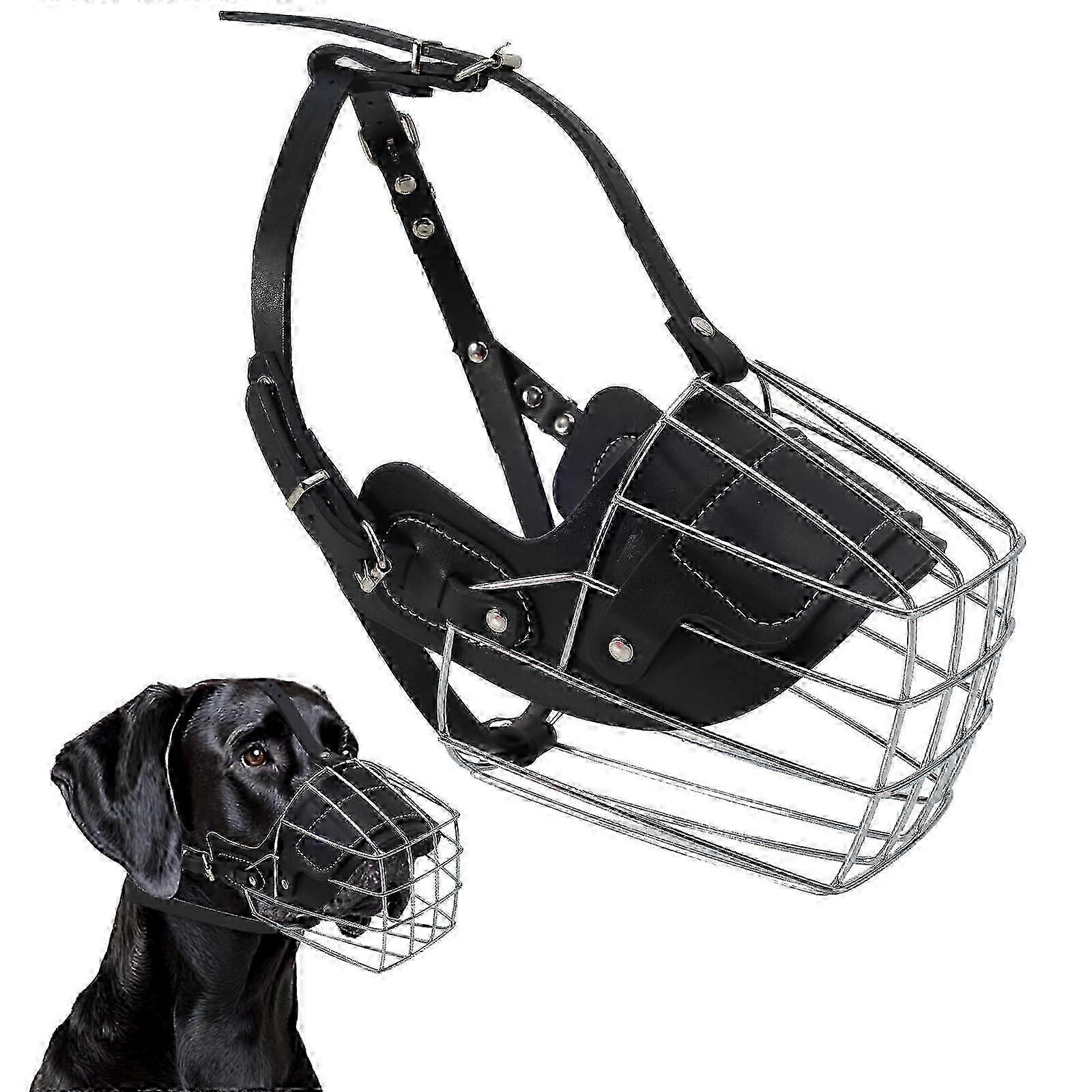 Extra Large Breathable and Drinkable Metal Basket Muzzle Designed for Great Dane to Prevent Biting