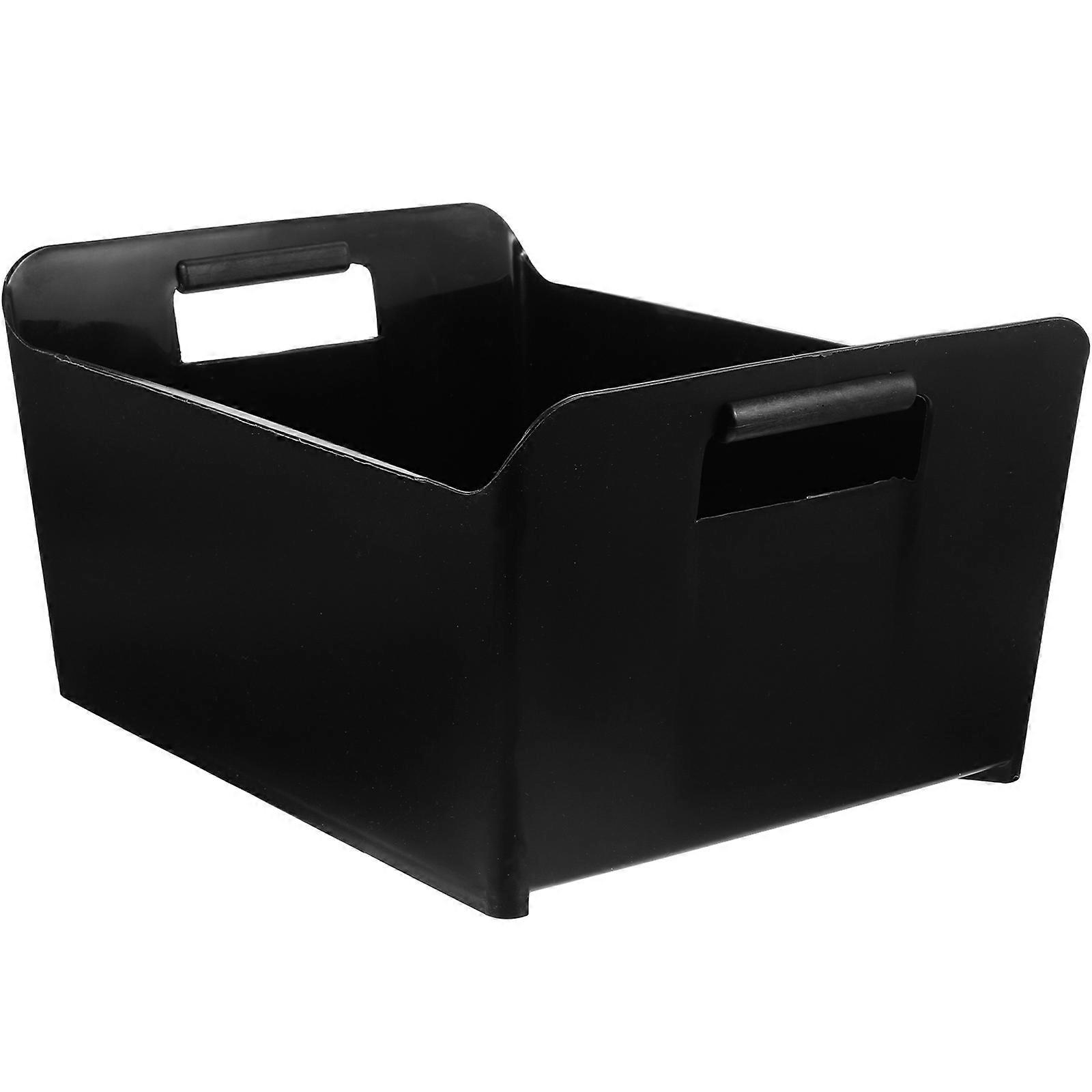 Black Plastic Ice Cube Bucket for Storage Keeps Drinks Cold Classic Design with Stability 10.5x9.5 Inches