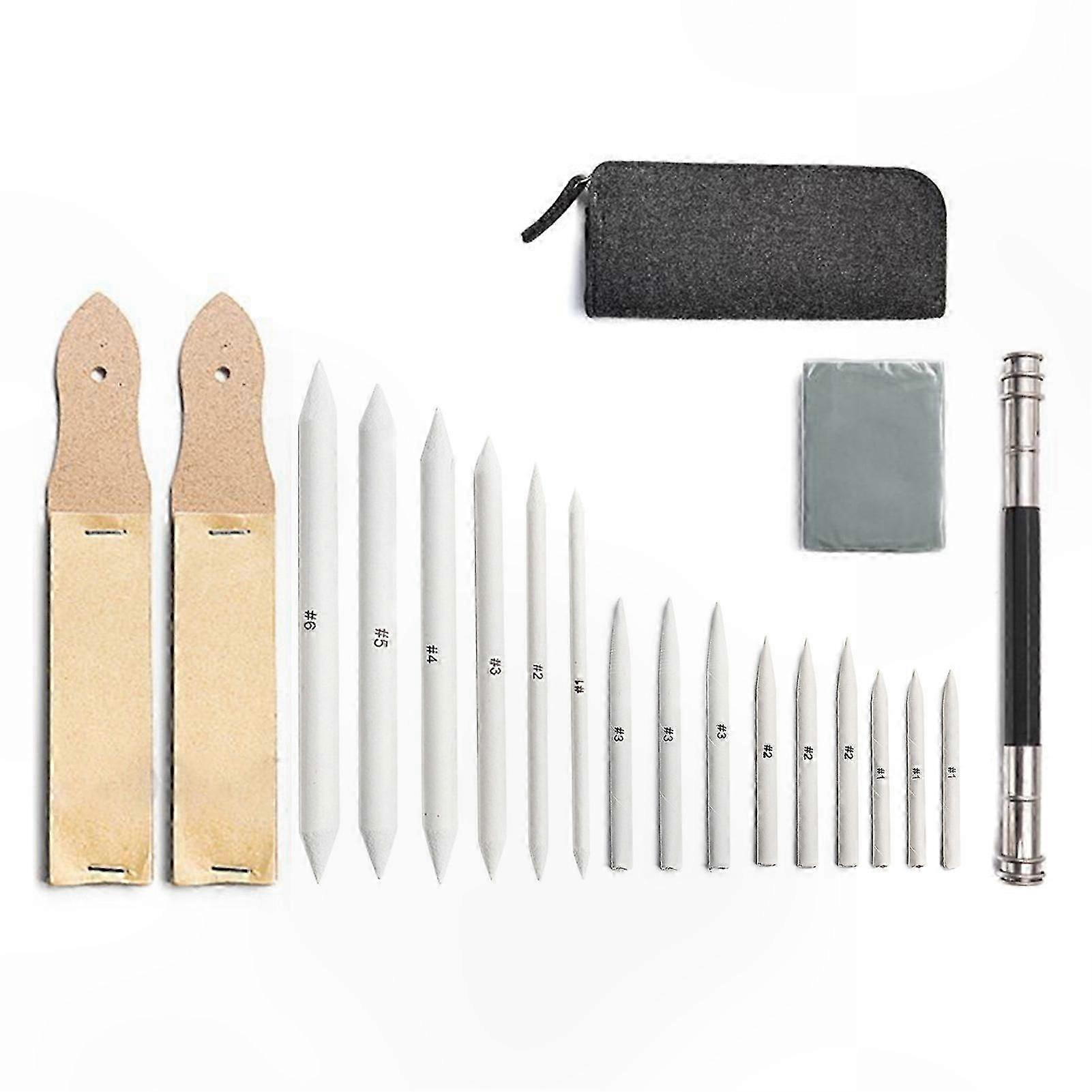 19-Piece Blending Stumps and Tortillon Set for Sketching and Drawing Art Kits