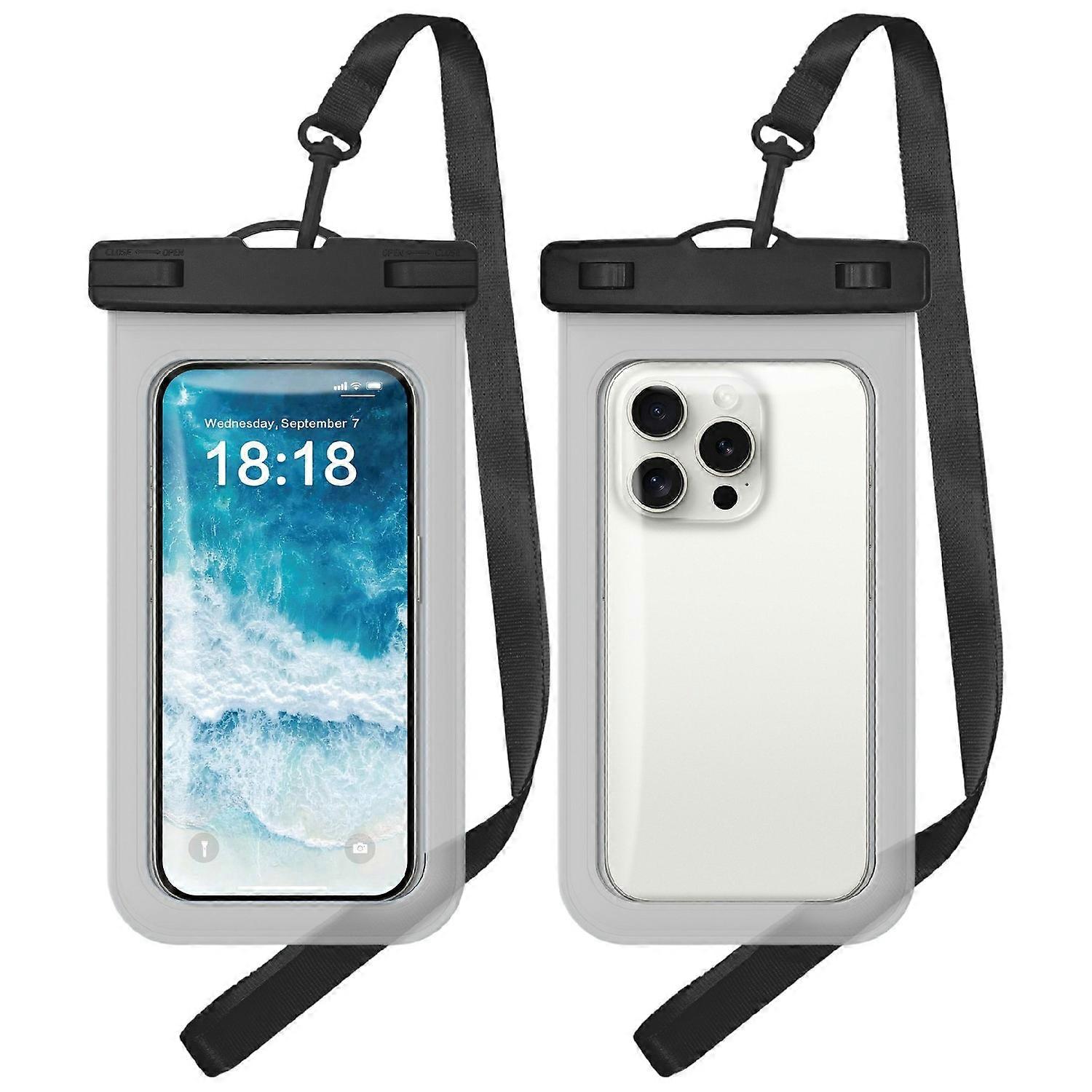 Pochette de téléphone étanche en PVC transparent pour smartphones jusqu’à 7,0 pouces IPX8 Sac étanche pour téléphone - Mat