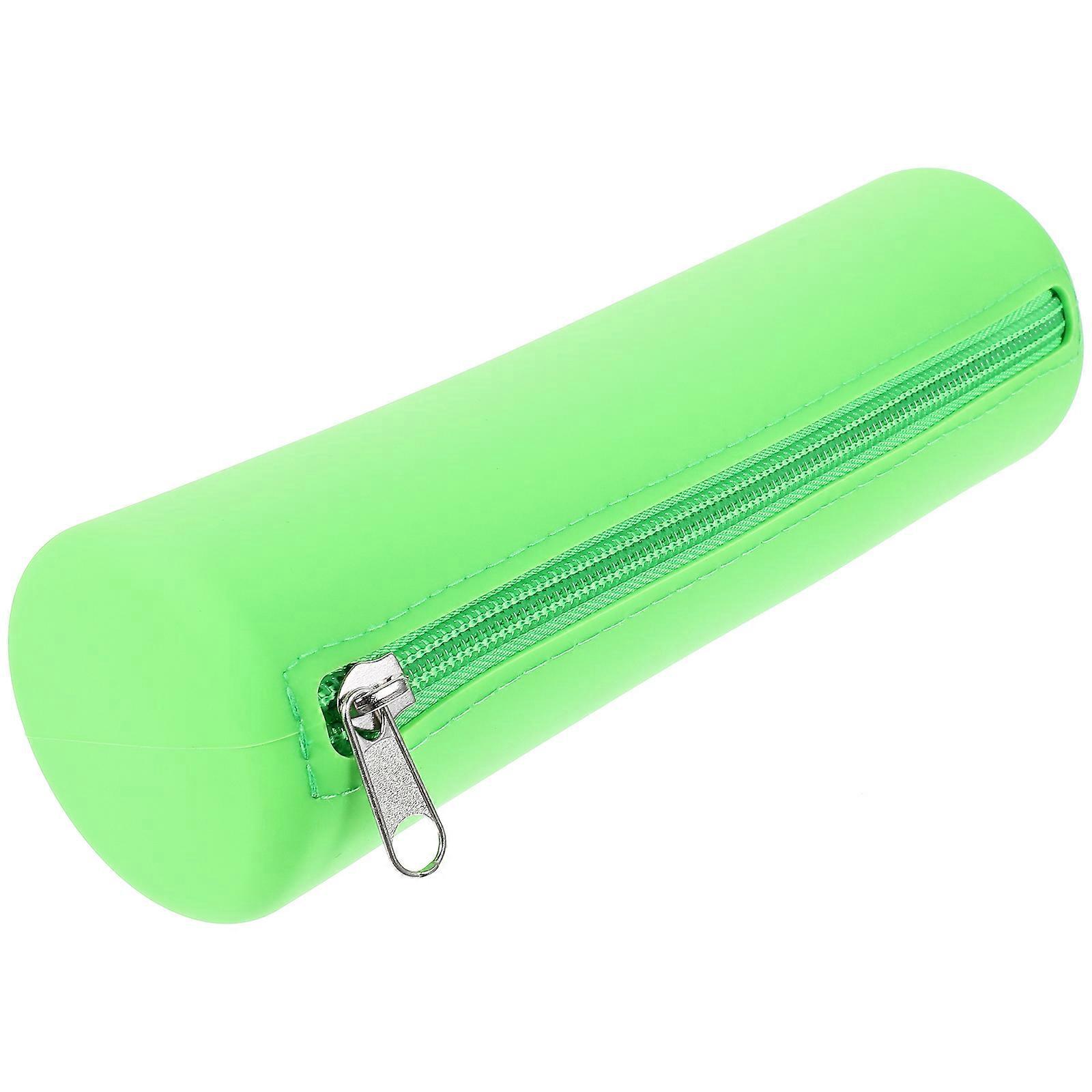 Makeup Brush Holder Silicone Case For Travel Use Compact And Portable Storage Green 1Set