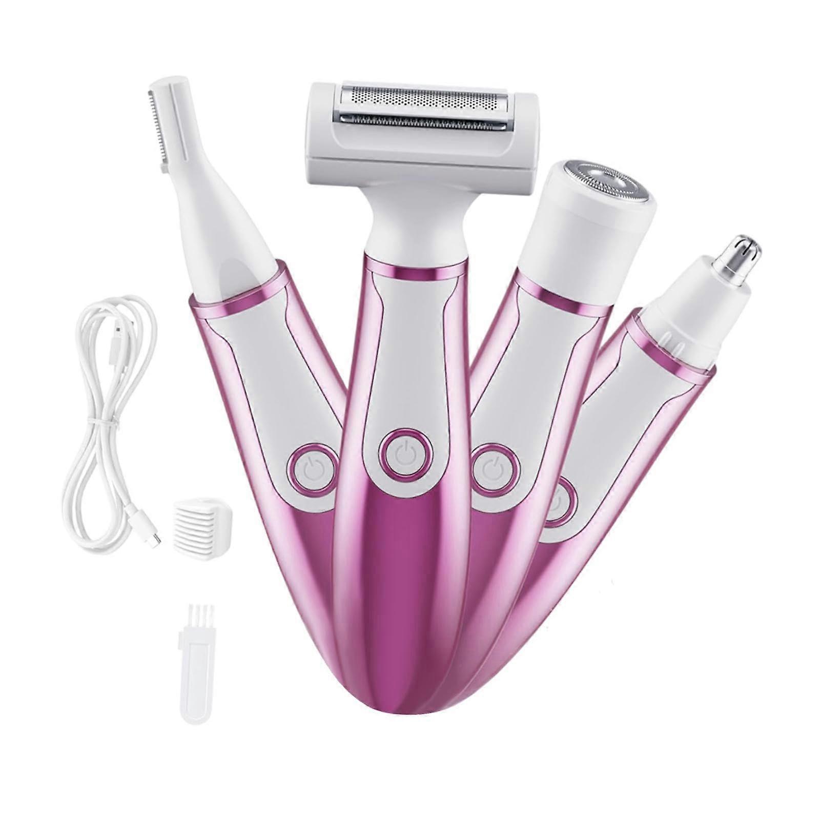 Tool Hair Removal Device, Skin-Friendly Portable Bikini Trimmer, Multifunctional 4-in-1 Women's Shaving Set