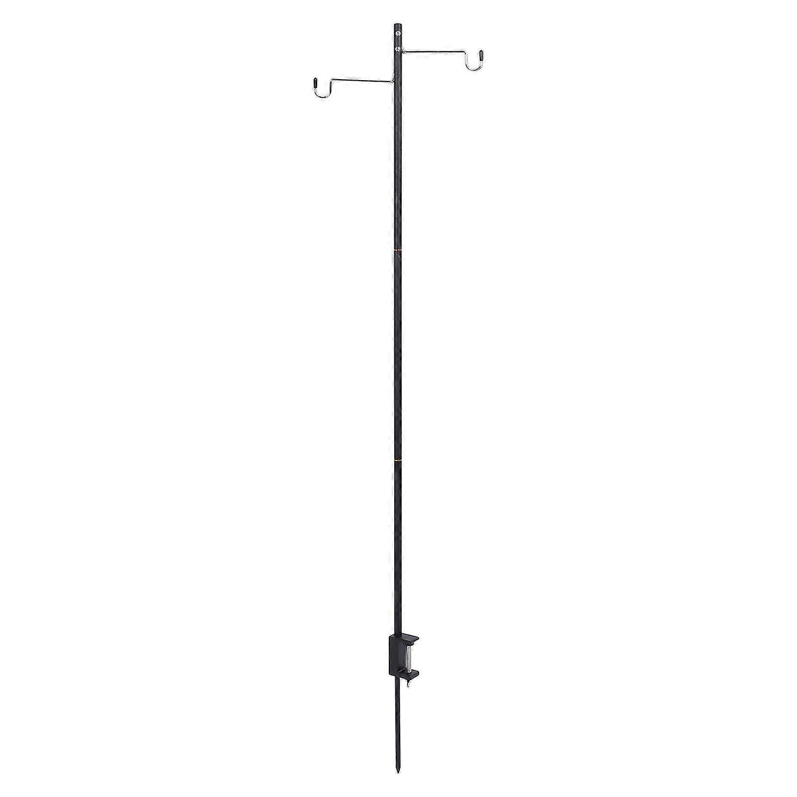 Portable Camping Folding Lamp Pole with Adjustable Height, Multi-use Lantern Stand, Lightweight Outdoor Waste Rack for Hiking, BBQ, Garden