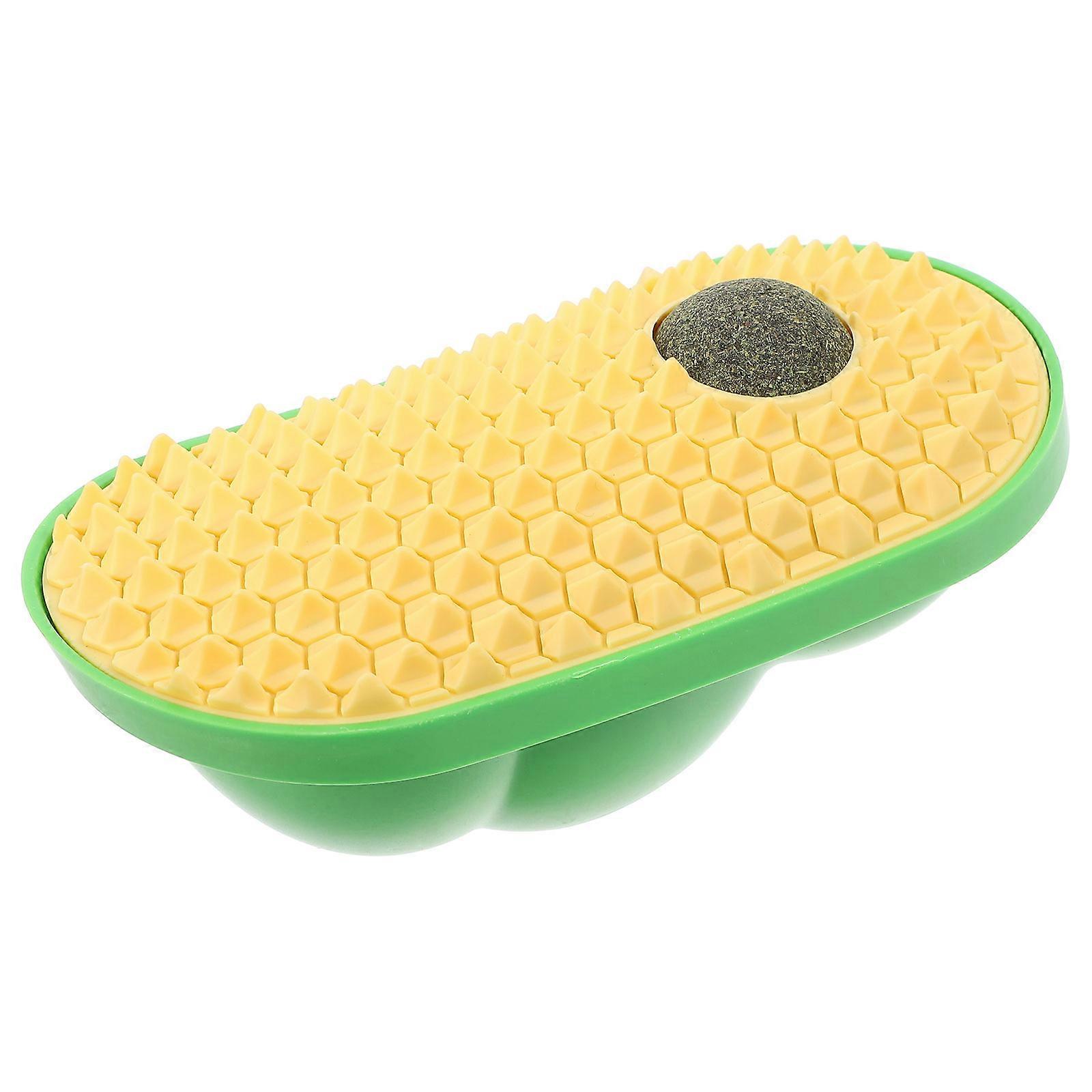 Indoor Catnip Toy Ball Wall Mountable For Cats Self Grooming And Anxiety Relief In Yellow 1 Pcs