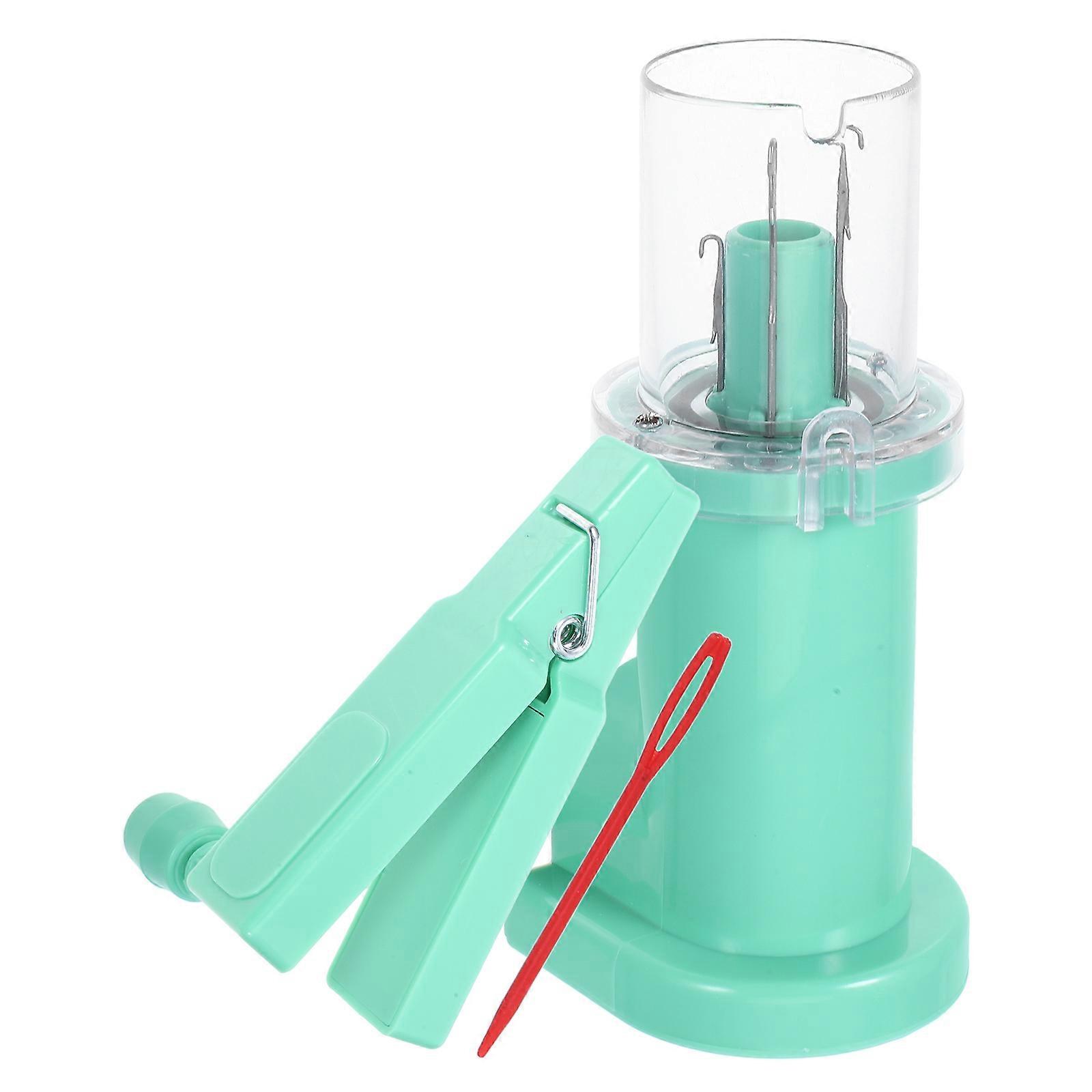 Portable Manual Yarn Winder for Knitting in Light Green Plastic Ideal for DIY Crafts and Beginners