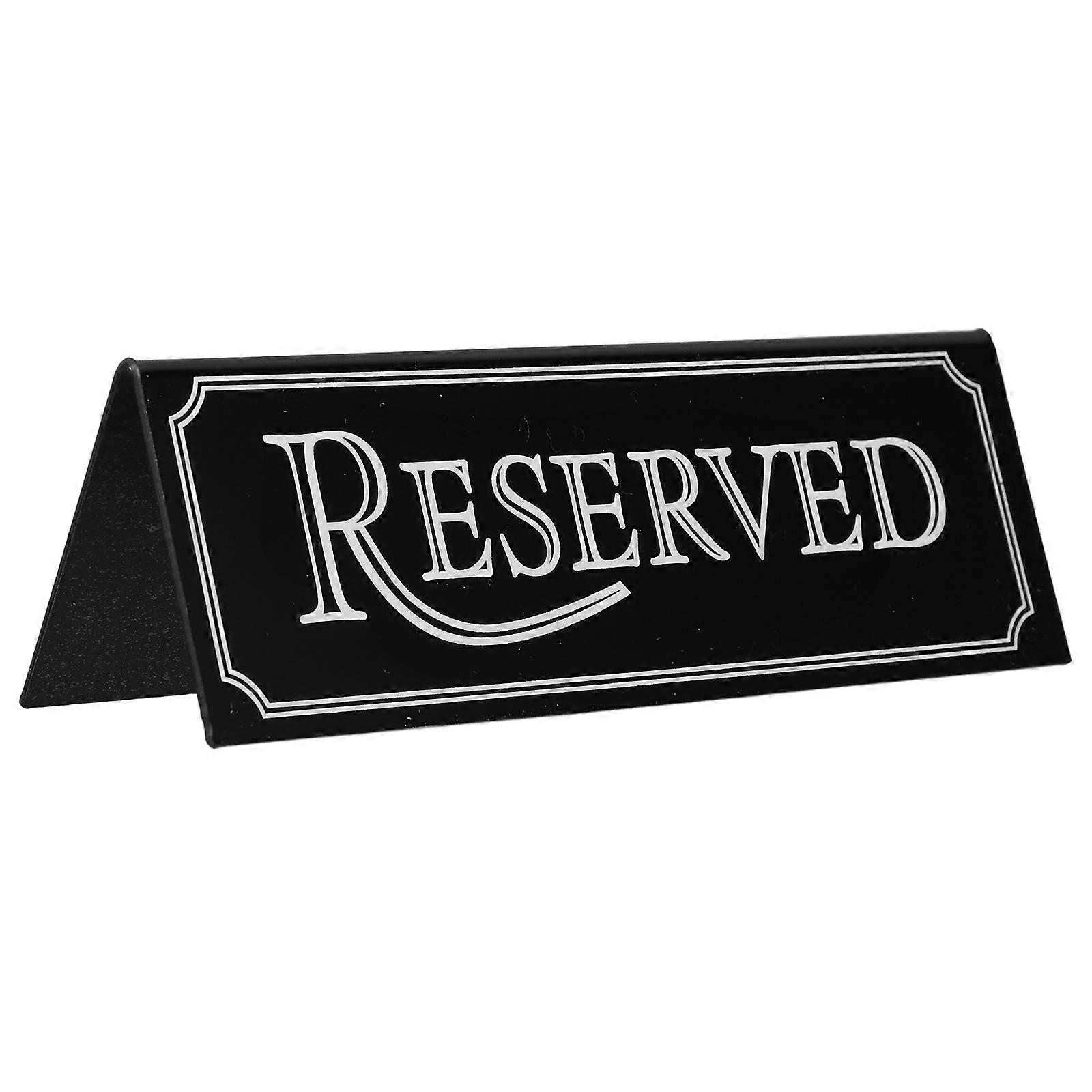 Acrylic Reserved Signs for Chairs Elegant Black Durable Table Markers for Weddings and Events 2pcs