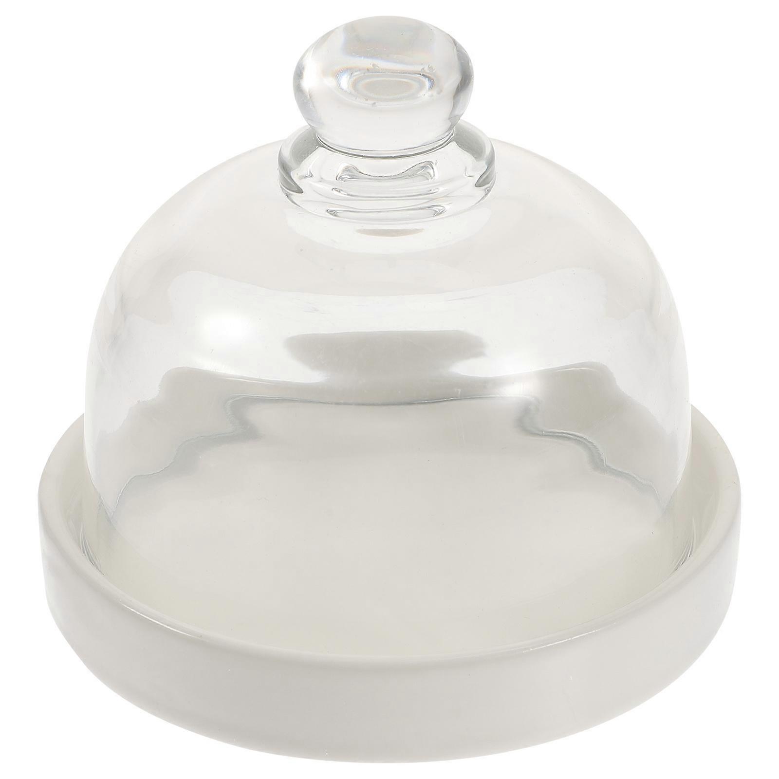 1pc Party Cake Display Tray with Glass Lid Holiday Dessert Holder Cake Dish