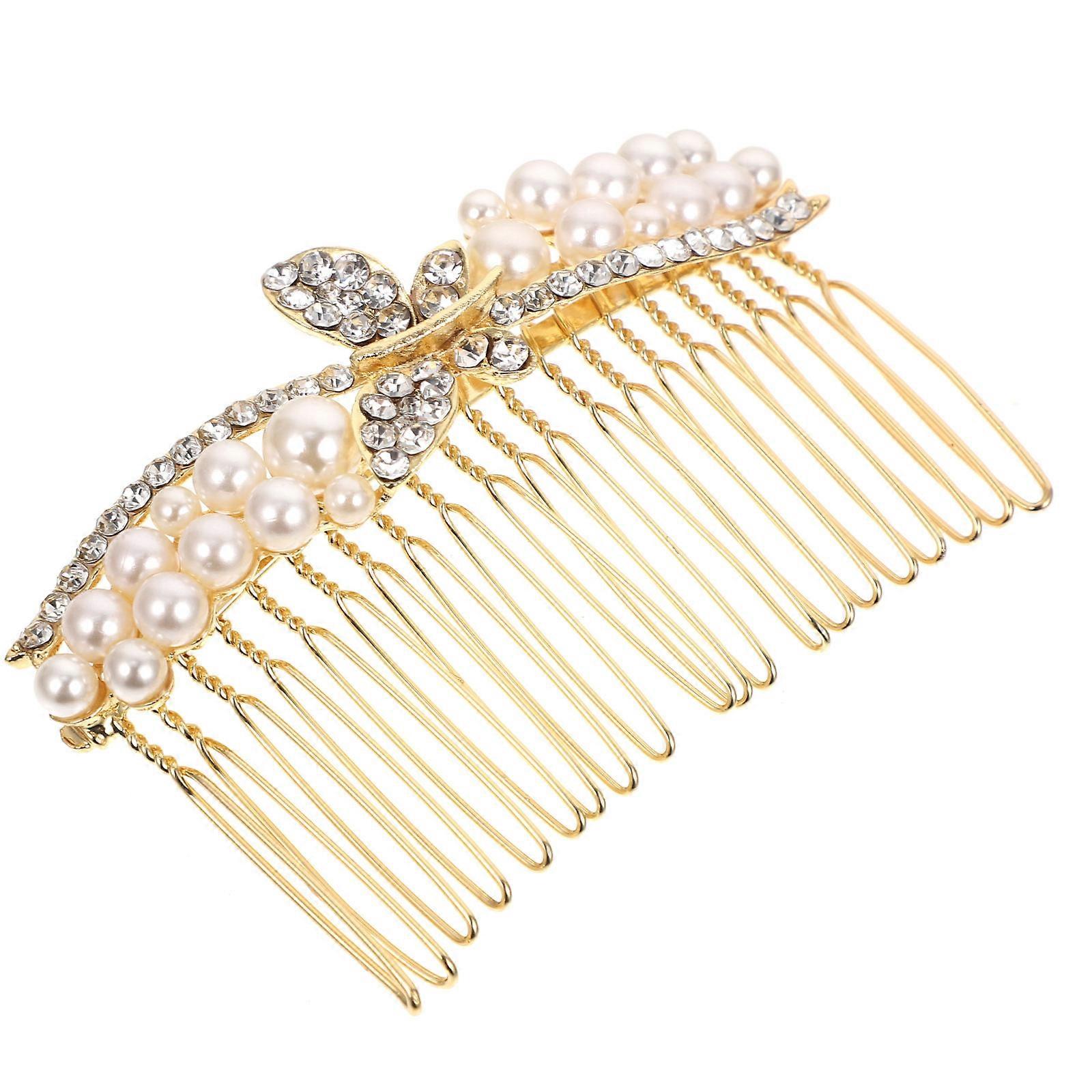 Rhinestone Hair Comb for Wedding Bridal Accessories with Crystal Design Multi Color Lightweight for .5in x 1.8in