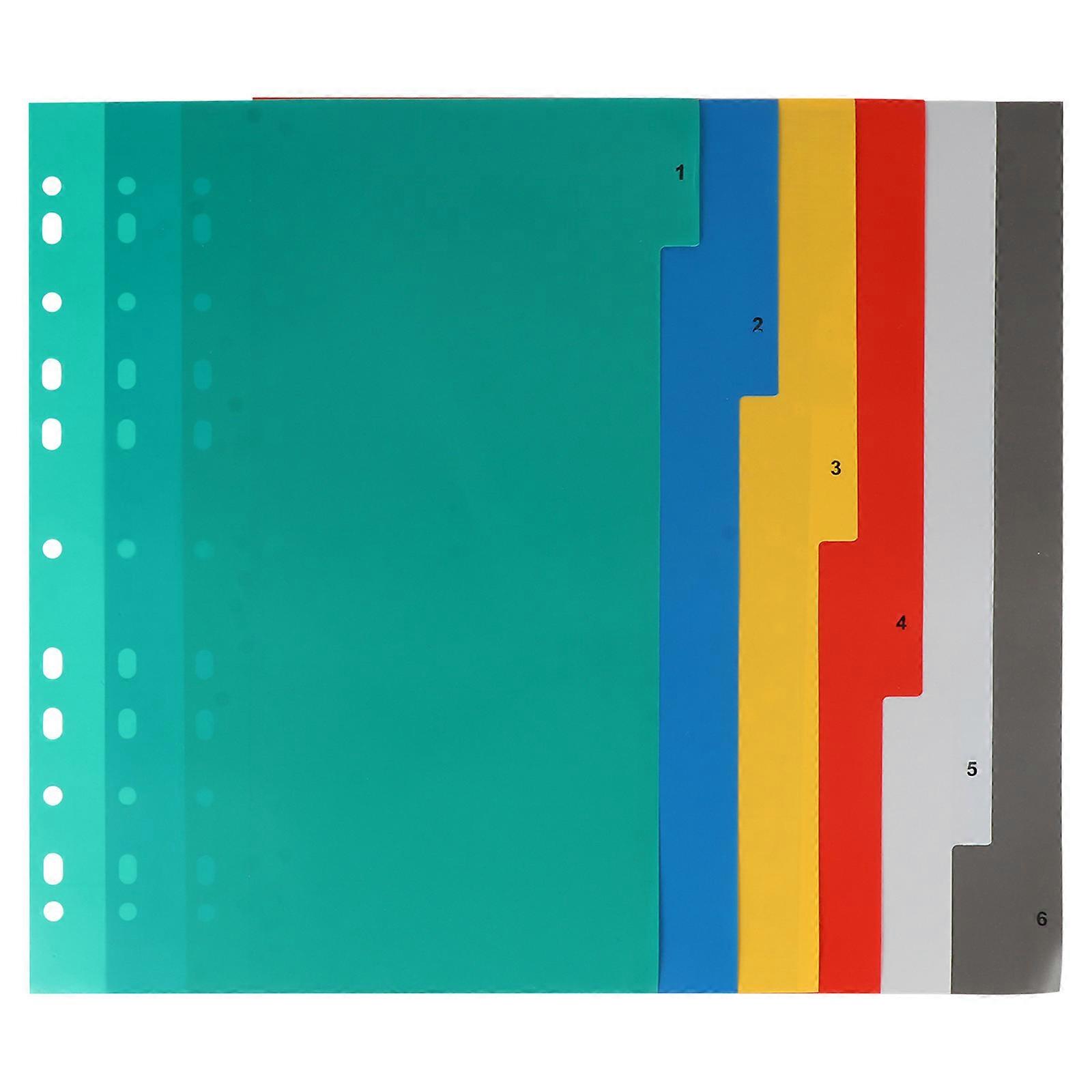 Loose Leaf Notebook Dividers Index Page Divider Assorted Color 11.67x8.84x0.04 Inch School Study Classification Page Tab 24Pcs