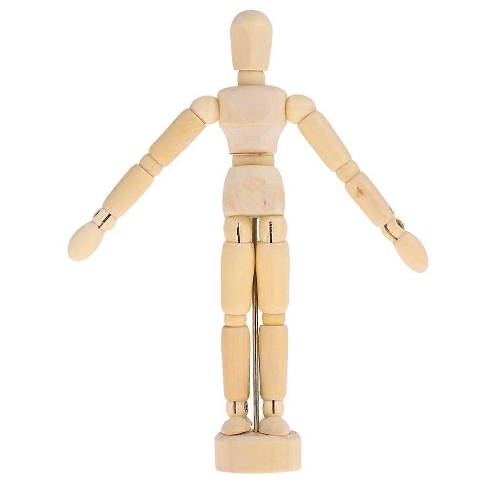 Beige Articulated Wooden Model for Sketching Use Perfect Artist Accessory 4.5Inches 11.4cm 5.5Inches 14cm