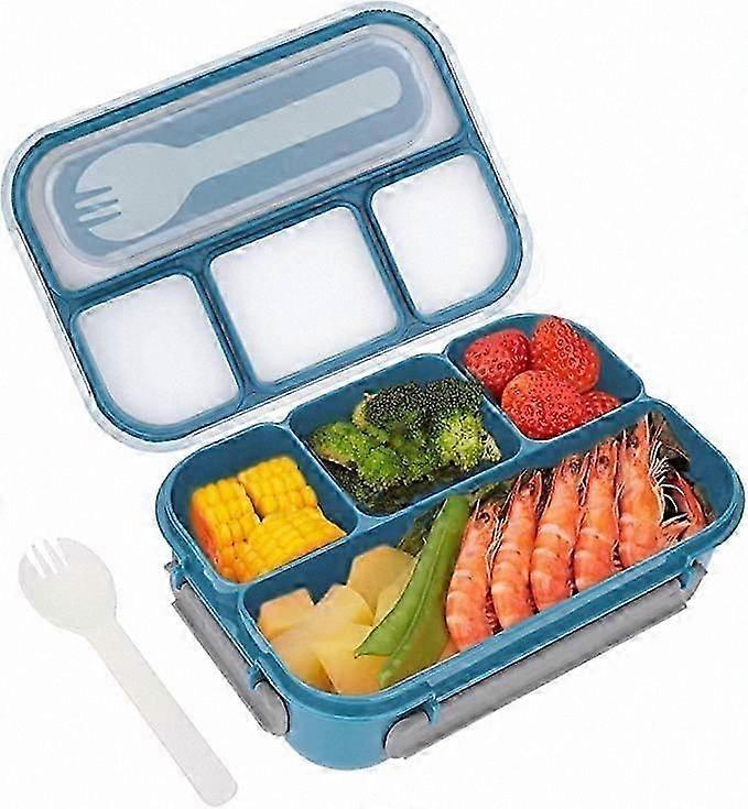 4-Compartment Bento Box with Cutlery, 1300ml Food Container for Meals