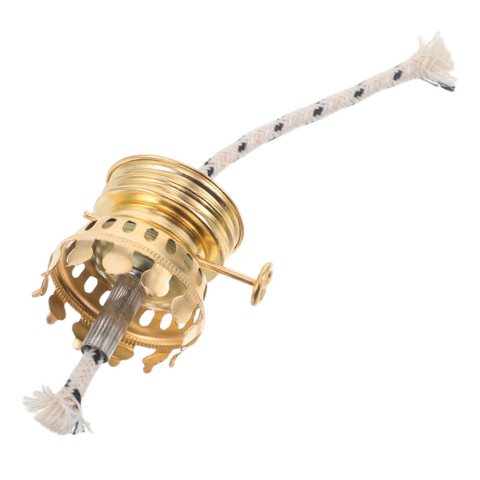 Universal Petroleum Lamp Burner with 23-Hole Regulator for Retro Style, Camping, Emergency Lighting, Gold Color