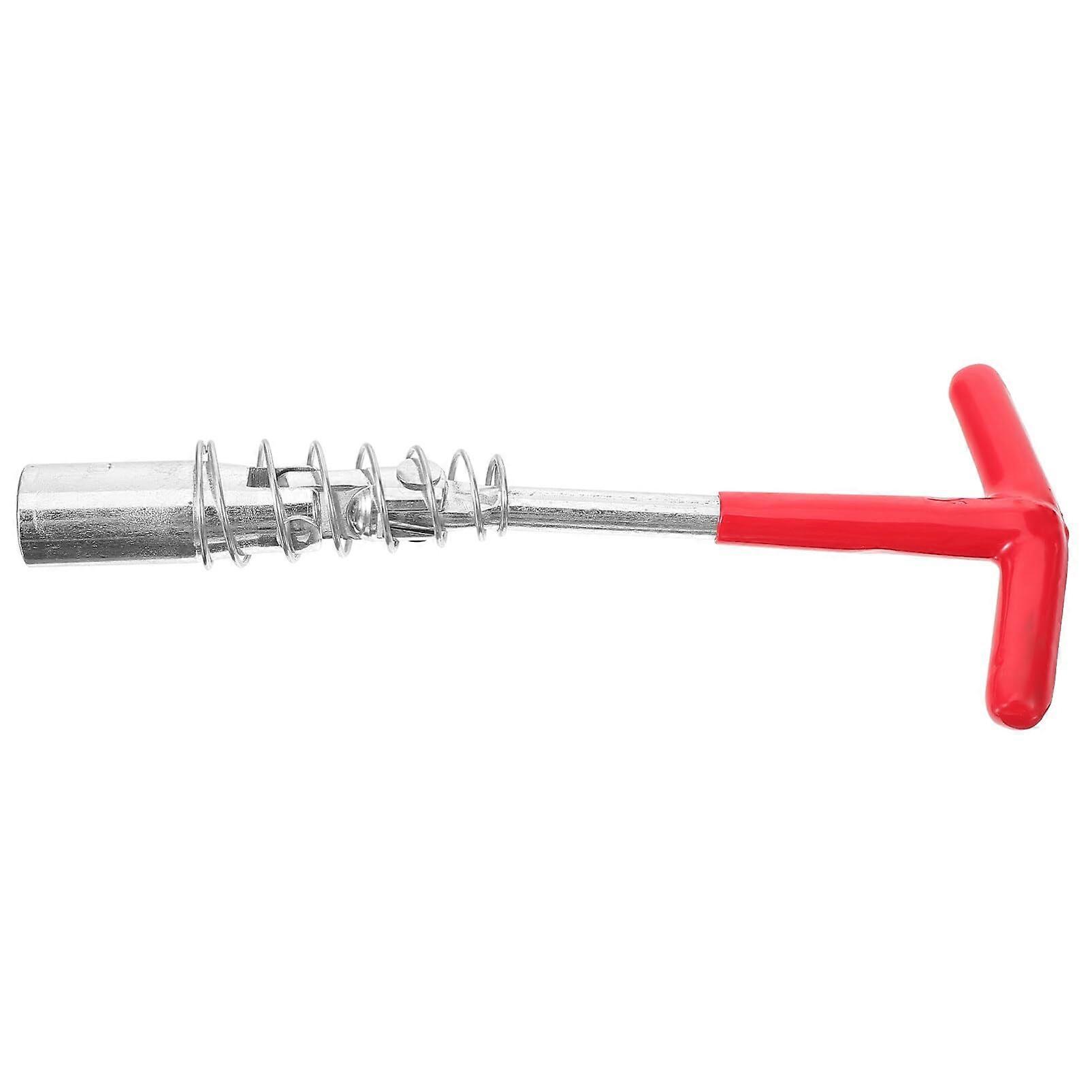 Spark plug socket wrench Thandle wrench Heattreated vanadium alloy steel 360degree rotation Tbar remover Installer 16mm Red