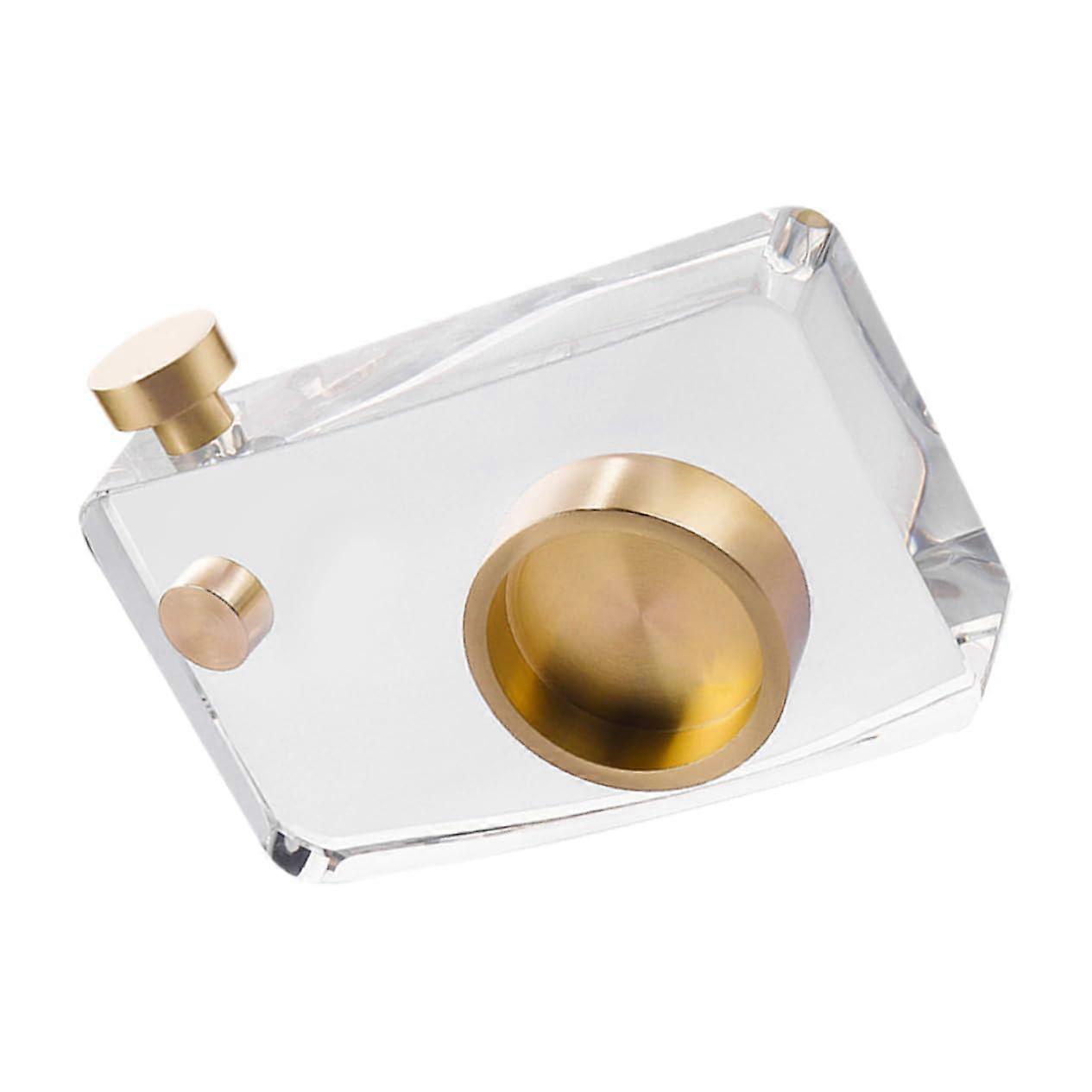 Creative Crystal Camera Statue Elegant Decoration for Desk Office Artificial Design Home Accessory Shiny Golden Finish Transparent