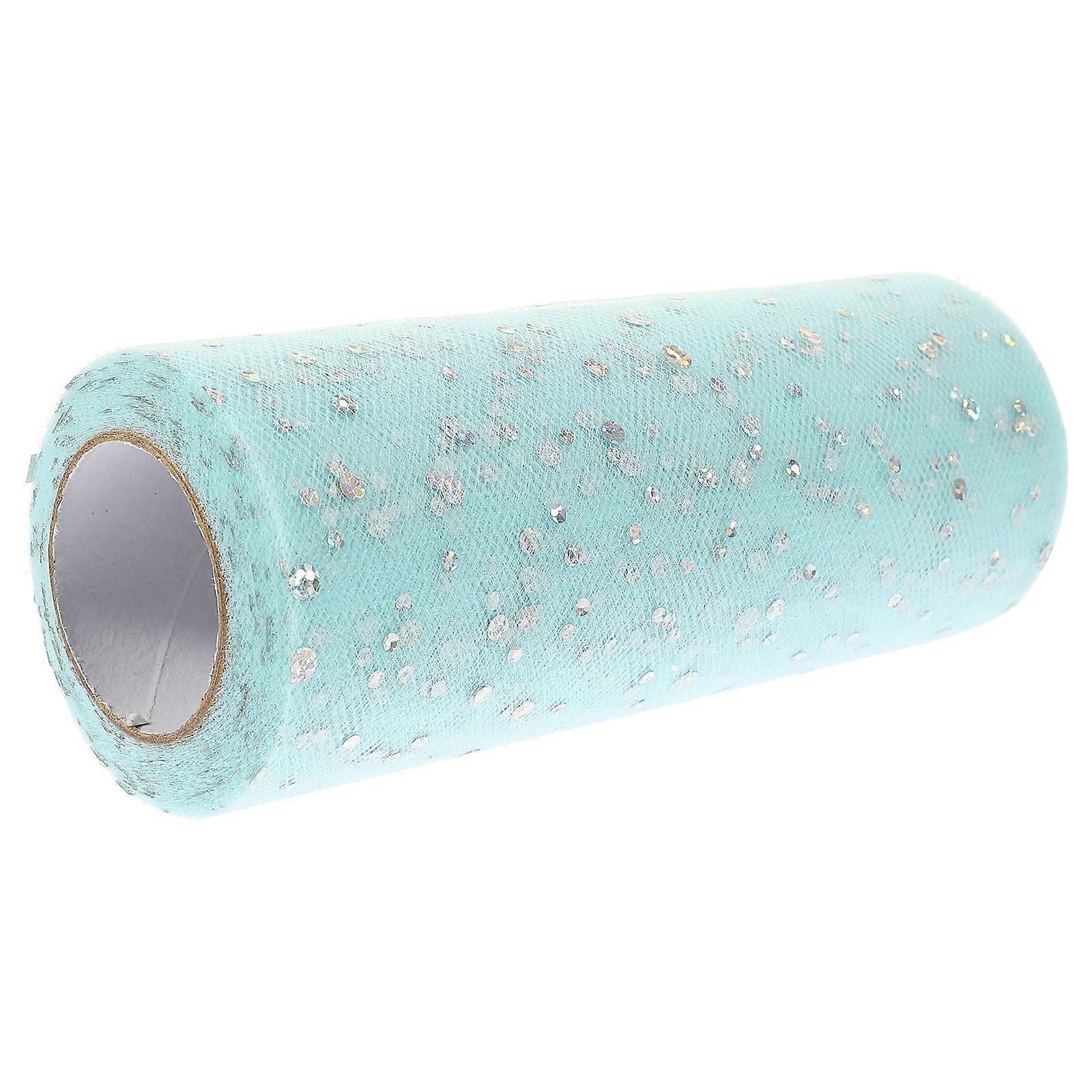 Colored Tulle Ribbon For Celebrations DIY Decorations Sky-Blue Fabric Roll 5.9 Inches Wide 1Set