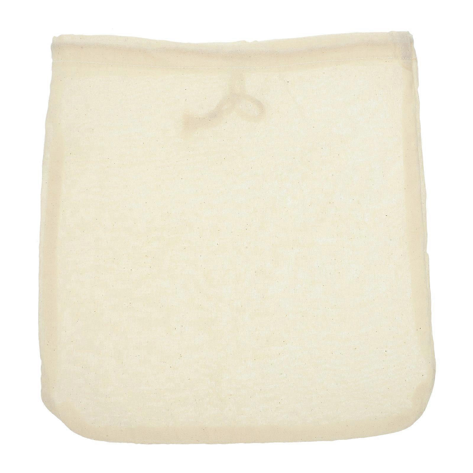 Reusable Nut Milk Bag, Food Grade Cotton Filter Pouch with Fine Mesh for Straining Nut Milk, Cold Brew Coffee, Juice, and Yogurt
