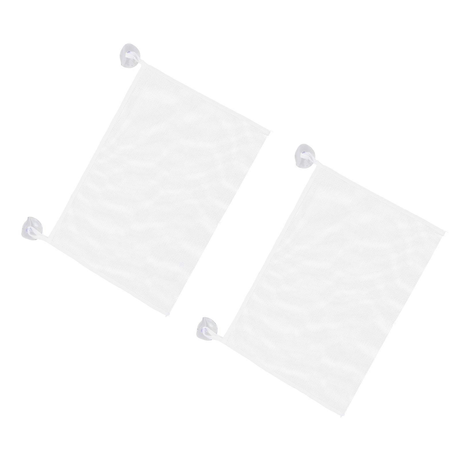Mesh Bath Storage Bag With Strong Suction Cups Bathtub Organizer For Bathing Supplies Hanging Bathroom Holder White