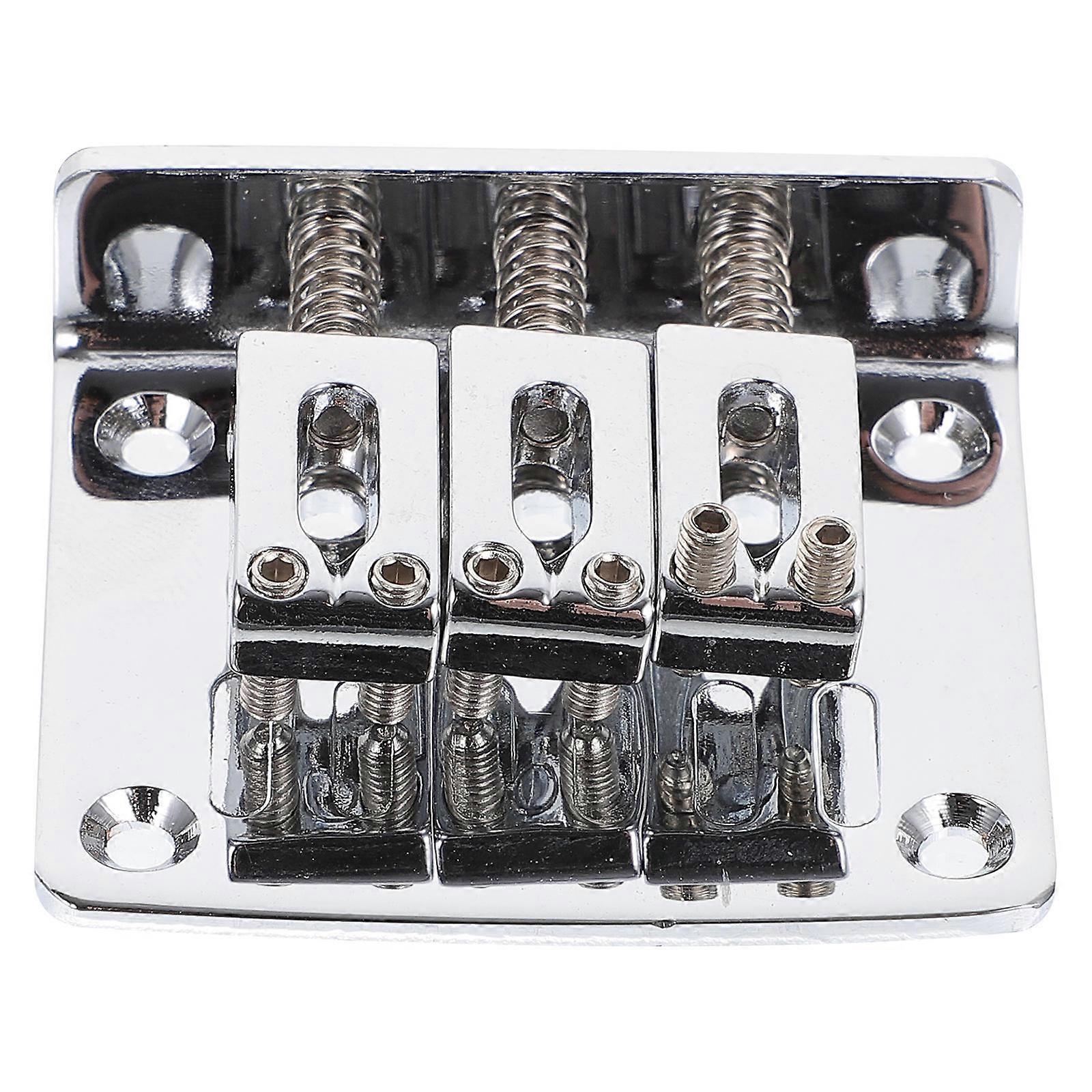 Silver Guitar Bridge For Jazz Performance Users 5.00X4.20X1.40CM With Screws 1 Set