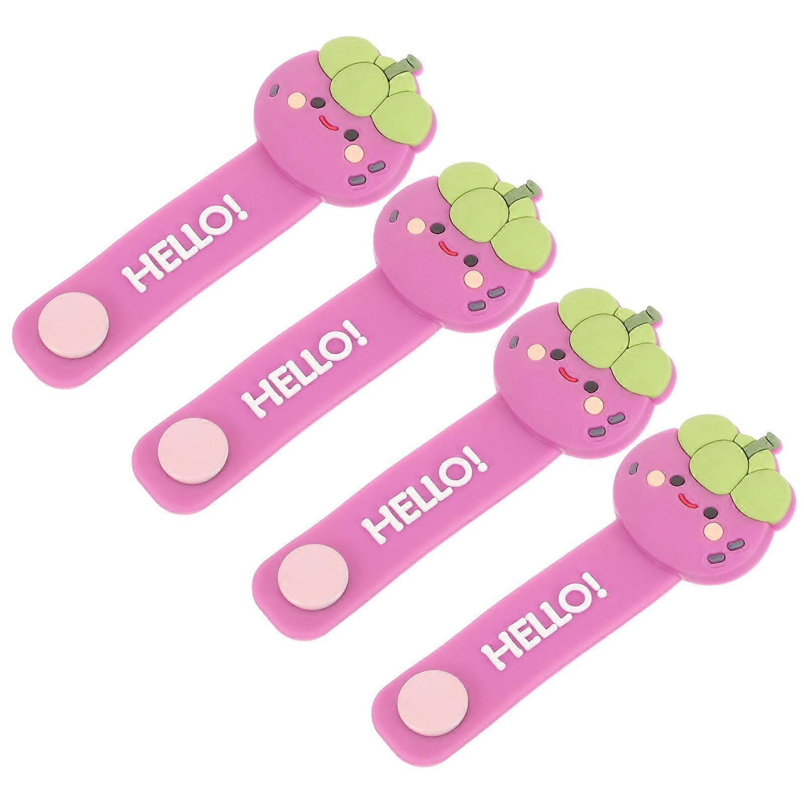 Cable Management Ties For Headphone Cable Organization In Pink Color Compact Size 4Set