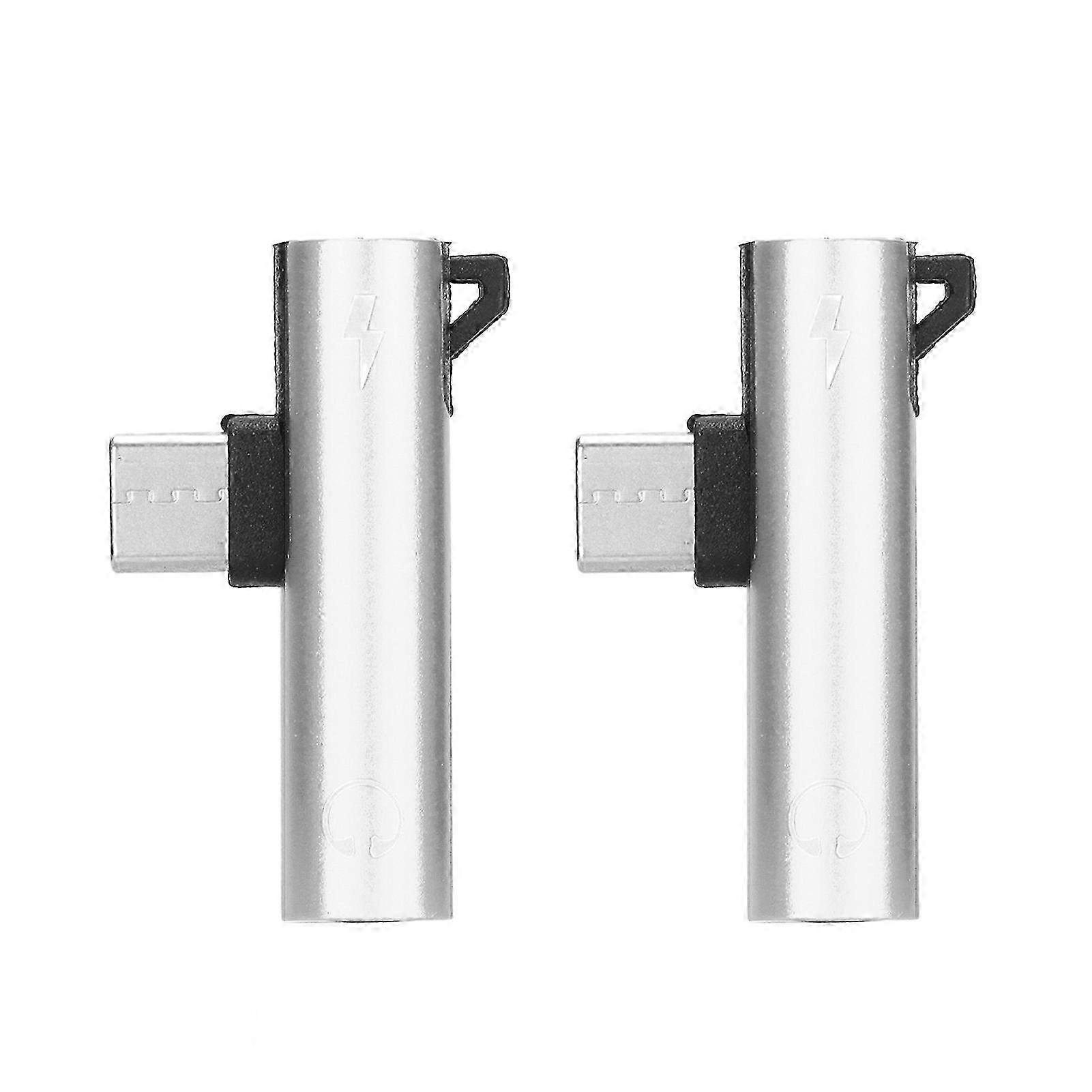 2PCS USB C to 3.5mm Audio Adapter - 2-in-1 Charging & Audio Jack Converter for Phone & Tablet - Durable ABS Design