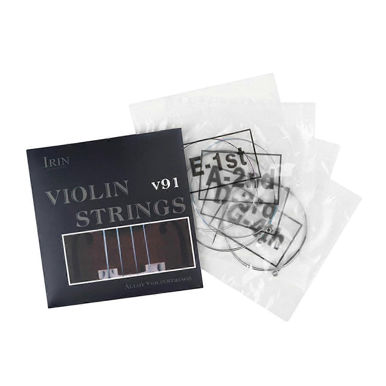 4piece violin strings set made of copper alloy, replacement strings for violin, easy to change, 7.00x7.00x0.40cm as shown.