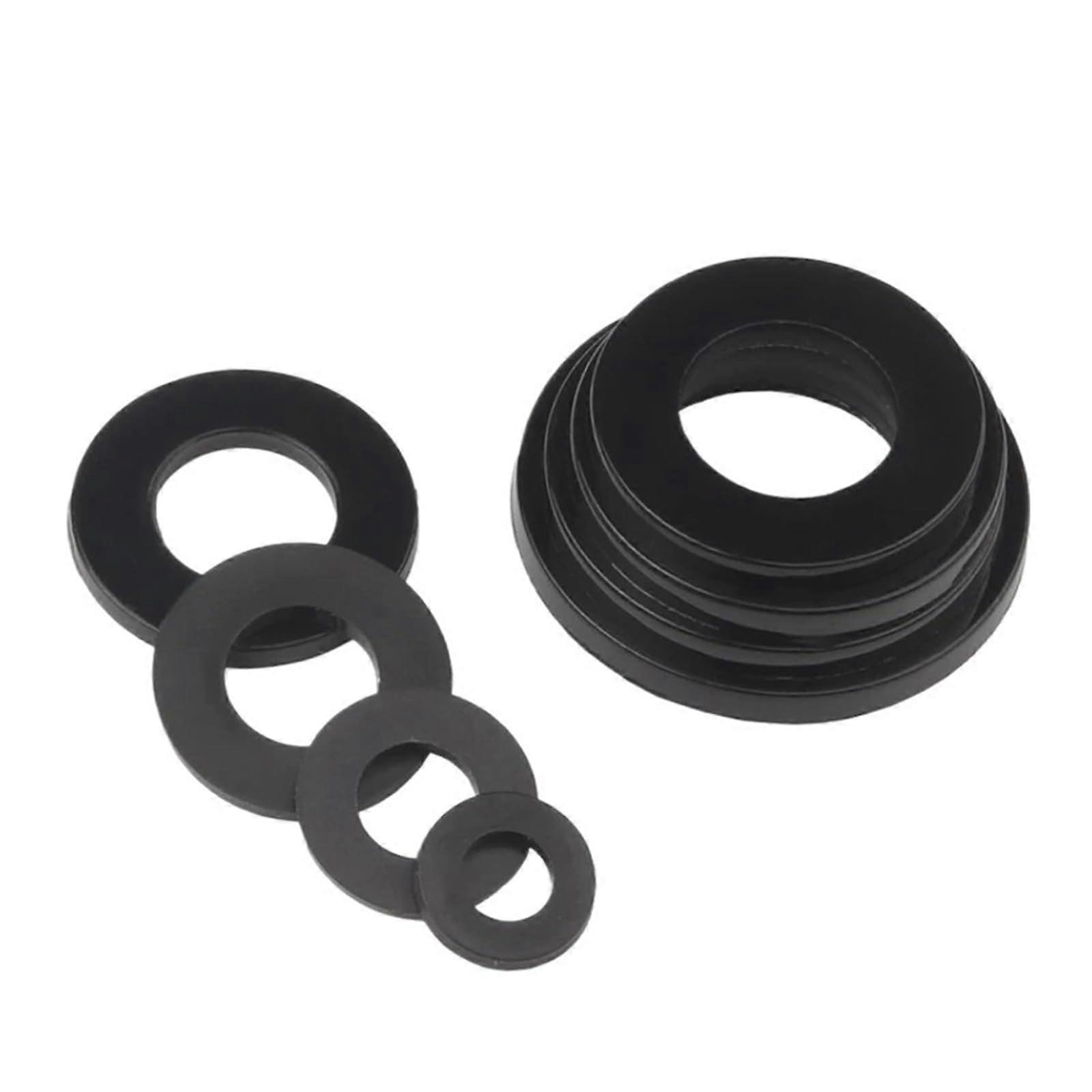 Nylon Flat Washers Set M3-M24, Black, Metric, Insulating Washers for Screws