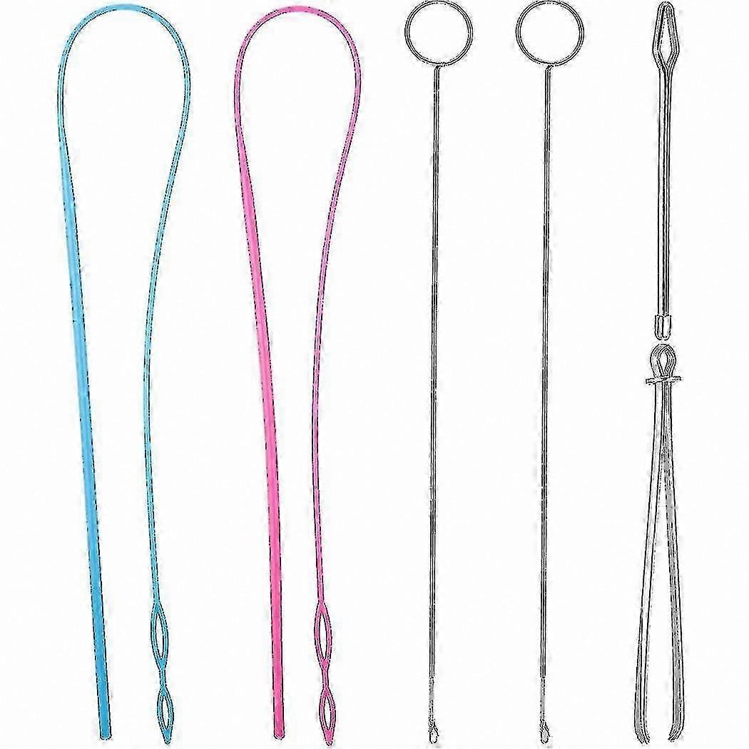 6Pcs Sewing Loop Tool Set, Flexible Loop Turner Hook, Metal Tweezers, Drawstring Threader for Crafting