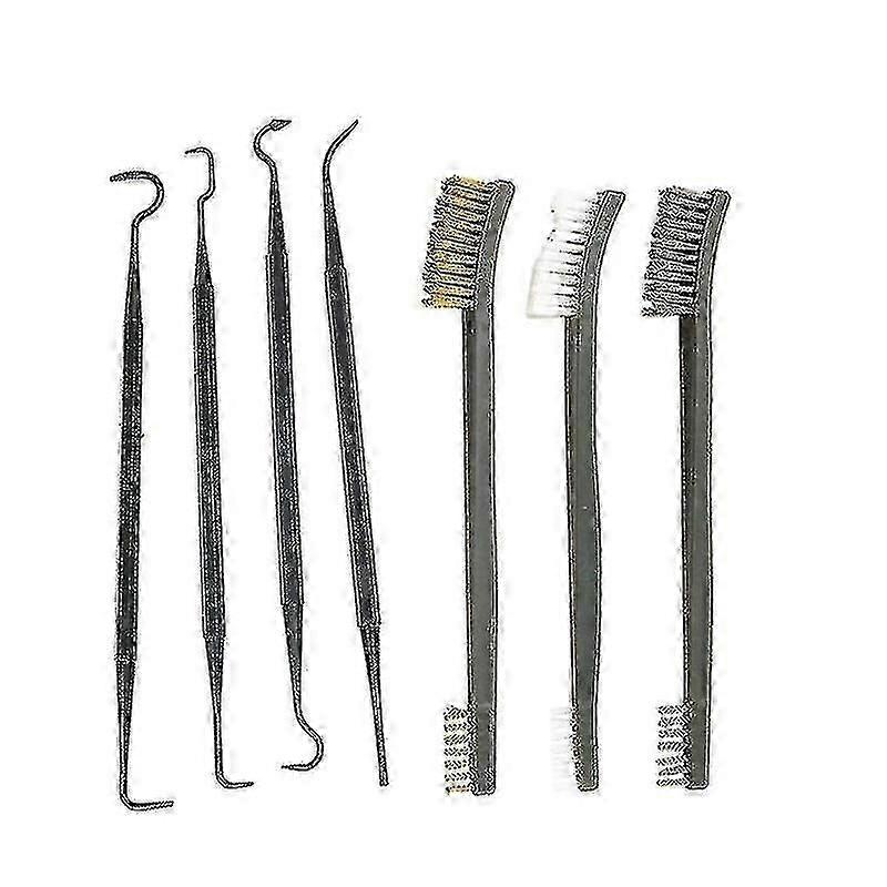 7 قطع تنظيف فرشاة هوك 3 قطع الصلب سلك فرشاة النايلون + 4 قطع النايلون الكروشيه بندقية فرشاة الصيد
