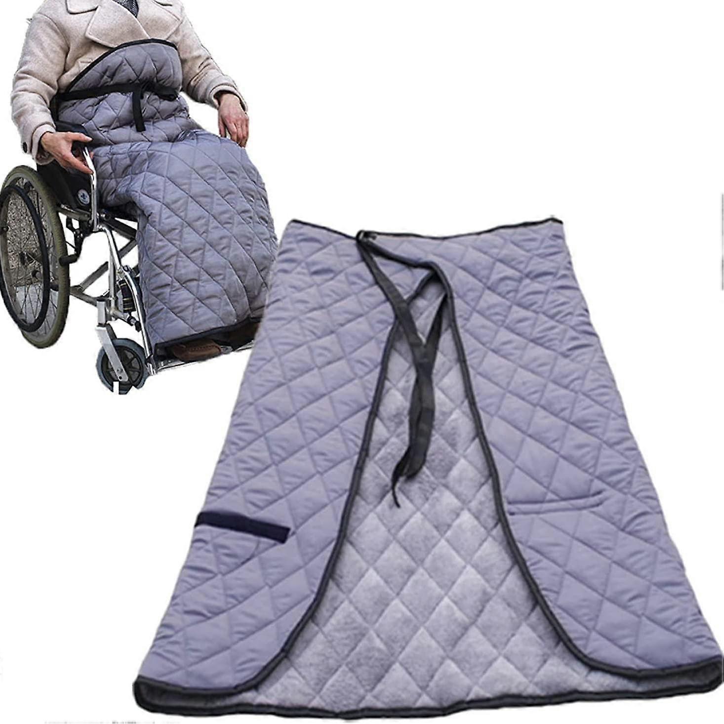 Rollstuhl-Fleecedecke Wheelchair Fleece Blanket Warm Leg And Lower-Body Cover Universal Wheelchair Bag Winter Grey