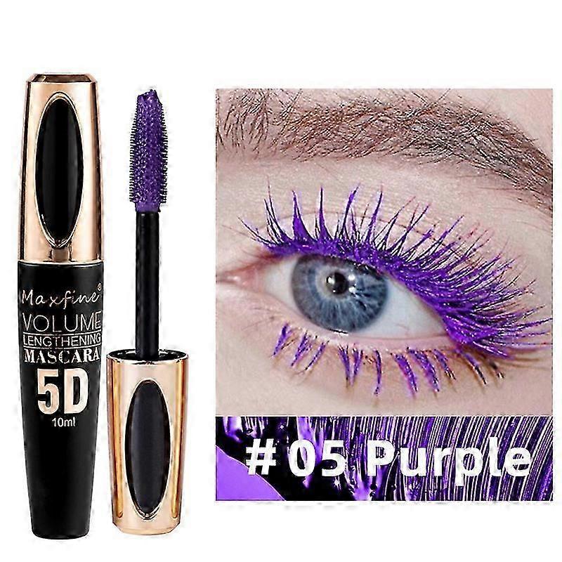 5D Silk Fiber Mascara Fuller & Voluminous Colored Mascara Natural Waterproof Smudge-proof Mascara Waterproof Mascara for Eyelashes