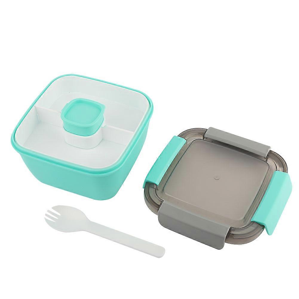 2-Layer Bento Lunch Box, Leakproof, Microwave Safe (Green, 1.1L)