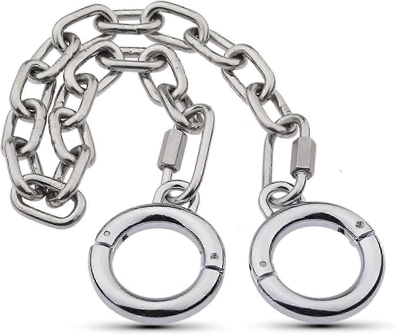 SM toe cuffs for couples - Adjustable stainless steel with chain