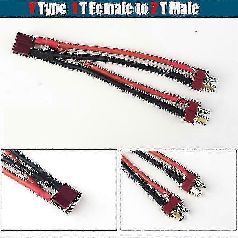 Xt60 Parallel Battery Connector Male/Female Cable Dual Extension Y Split/3 Way 14Awg Silicone Wire F