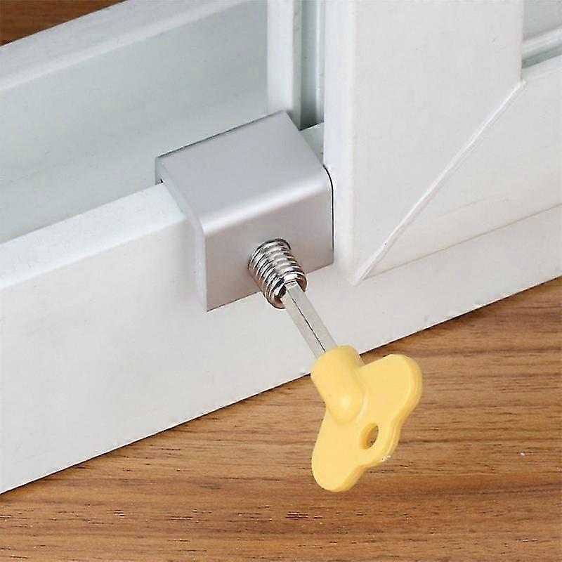 Sliding Window Lock - 4pcs Adjustable Aluminum Security Latch for Sliding Doors & Windows (A)