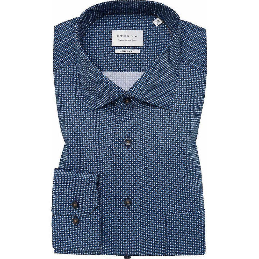 Men's Eterna Mode Eterna Mens Big Size Micro Pattern Formal Long Sleeve Shirt