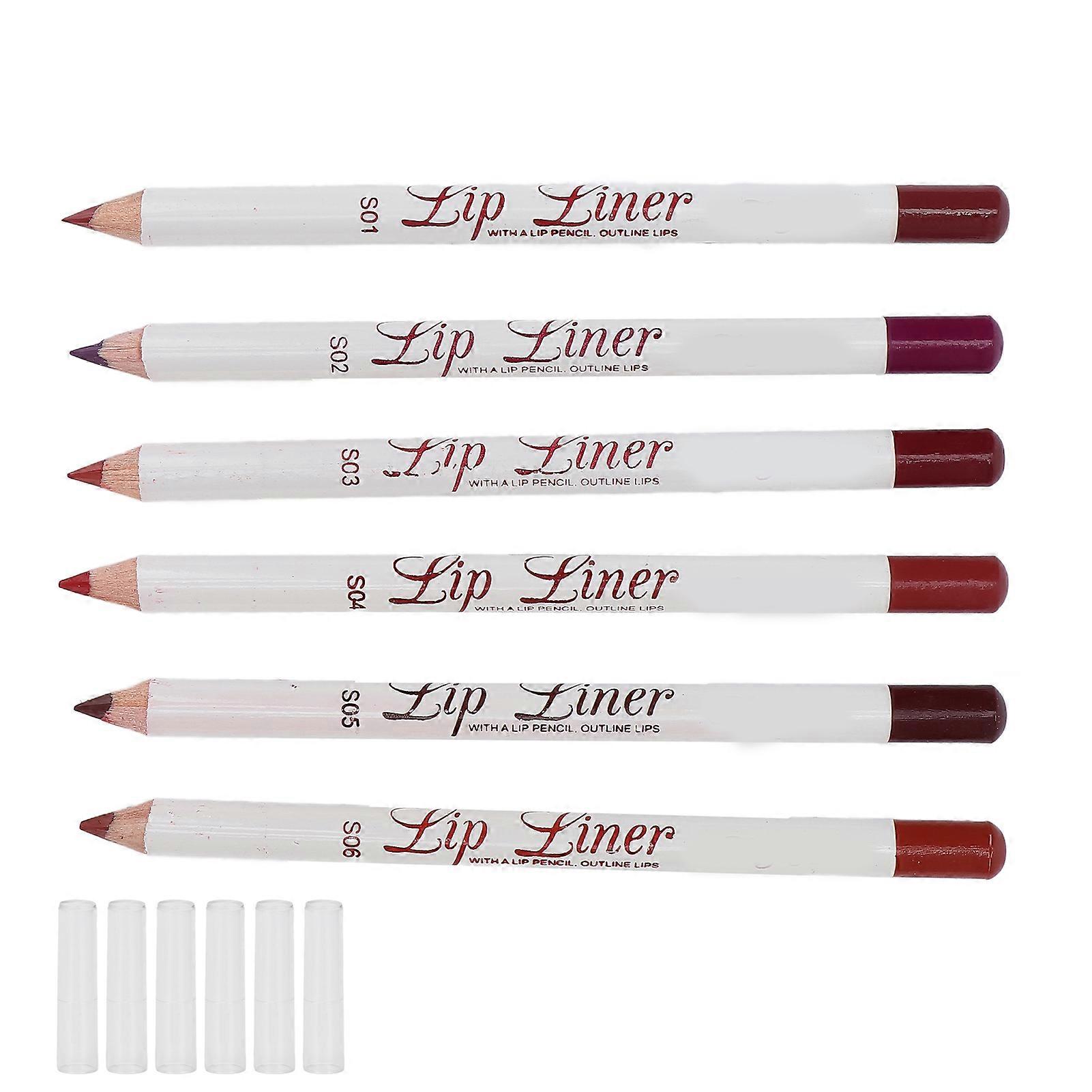 6pcs Lip Liner Set Waterproof Matte Long Lasting 6g #01