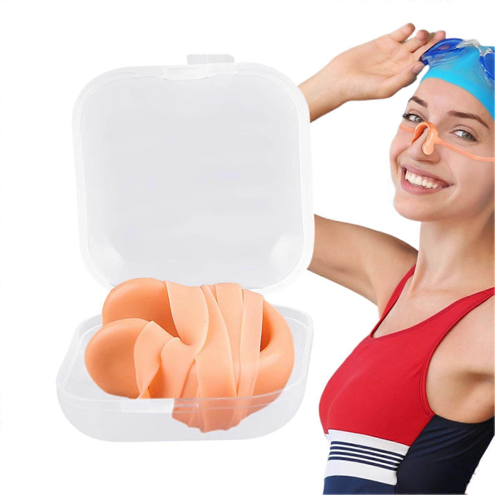Nose Clips For Swimming Silicone Nose Plug, Reusable With Adjustable Elastic Strap For Training Freestyle Backstroke