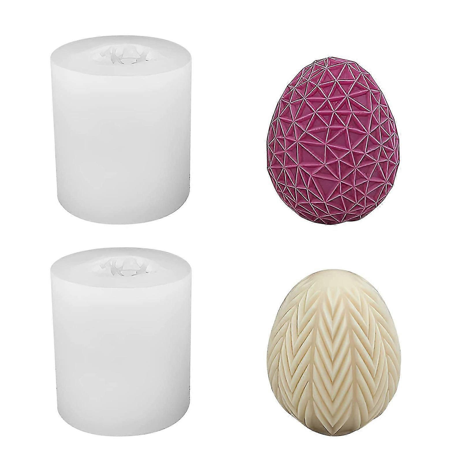 2pcs Easter Resurrection Egg Silicone Mold 3D Simulation Egg Silicone Mold Oval Egg Shape Aromatherapy Candle Mold