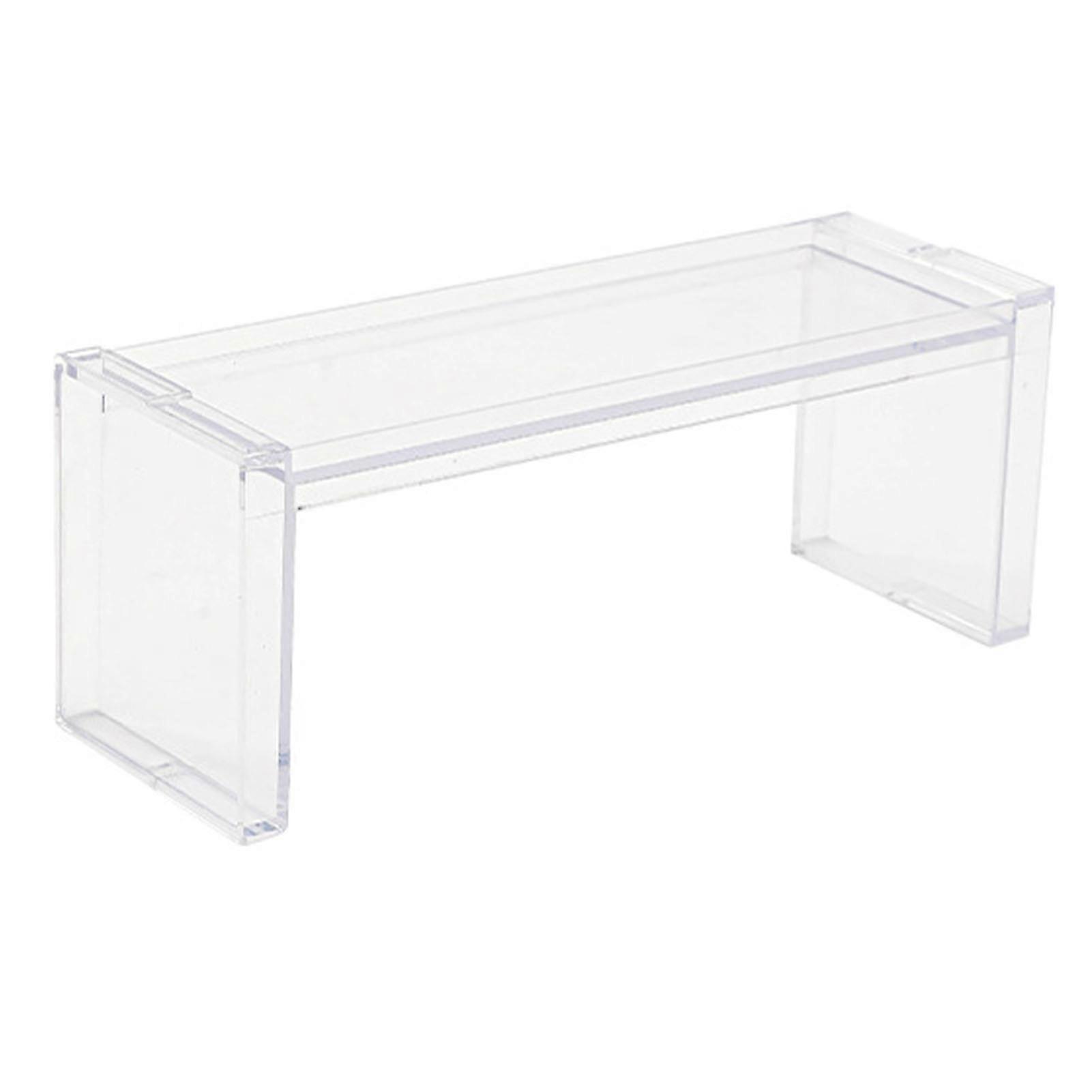 Desk Storage Rack Transparent Stackable Plastic Desktop Organizer Display Shelf for Cosmetic Figurine Doll 