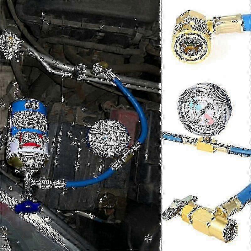 Refrigerant Gas Recharge Kit for R134a with Pressure Gauge - Air Conditioning Tool for Refrigerant-yzy