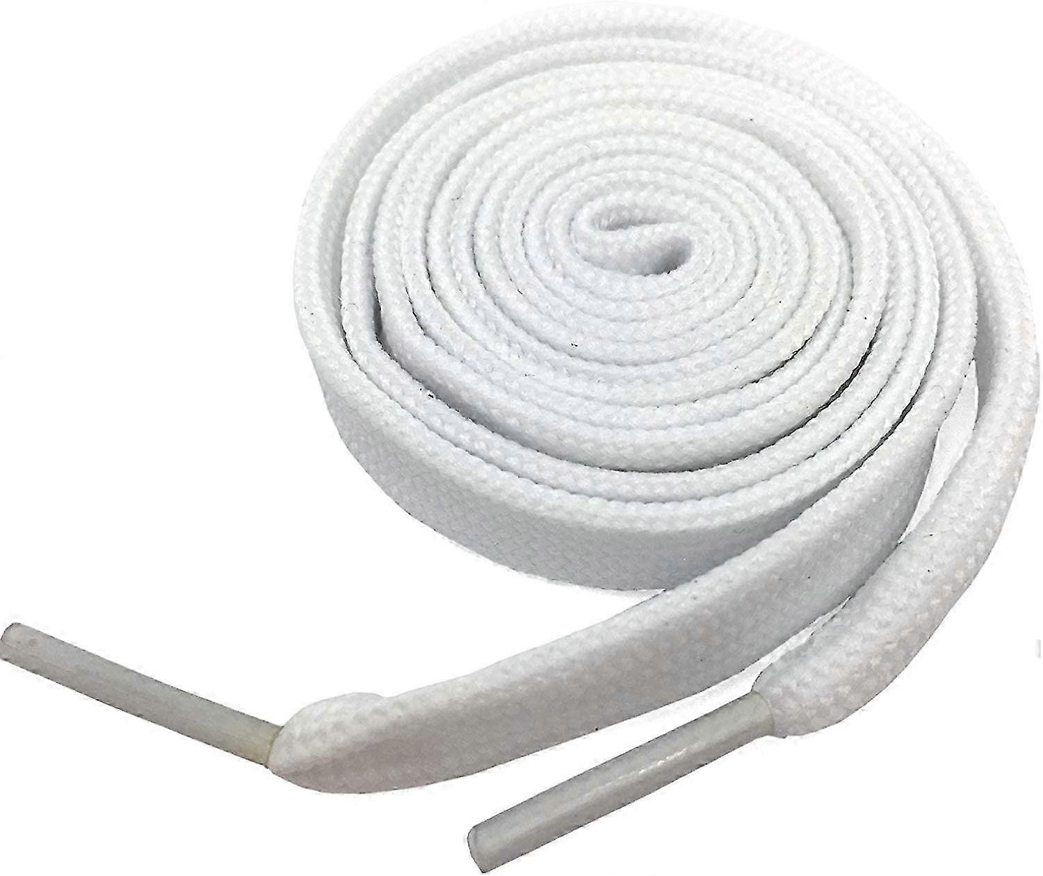 White Flat Shoelaces 9mm Wide Length