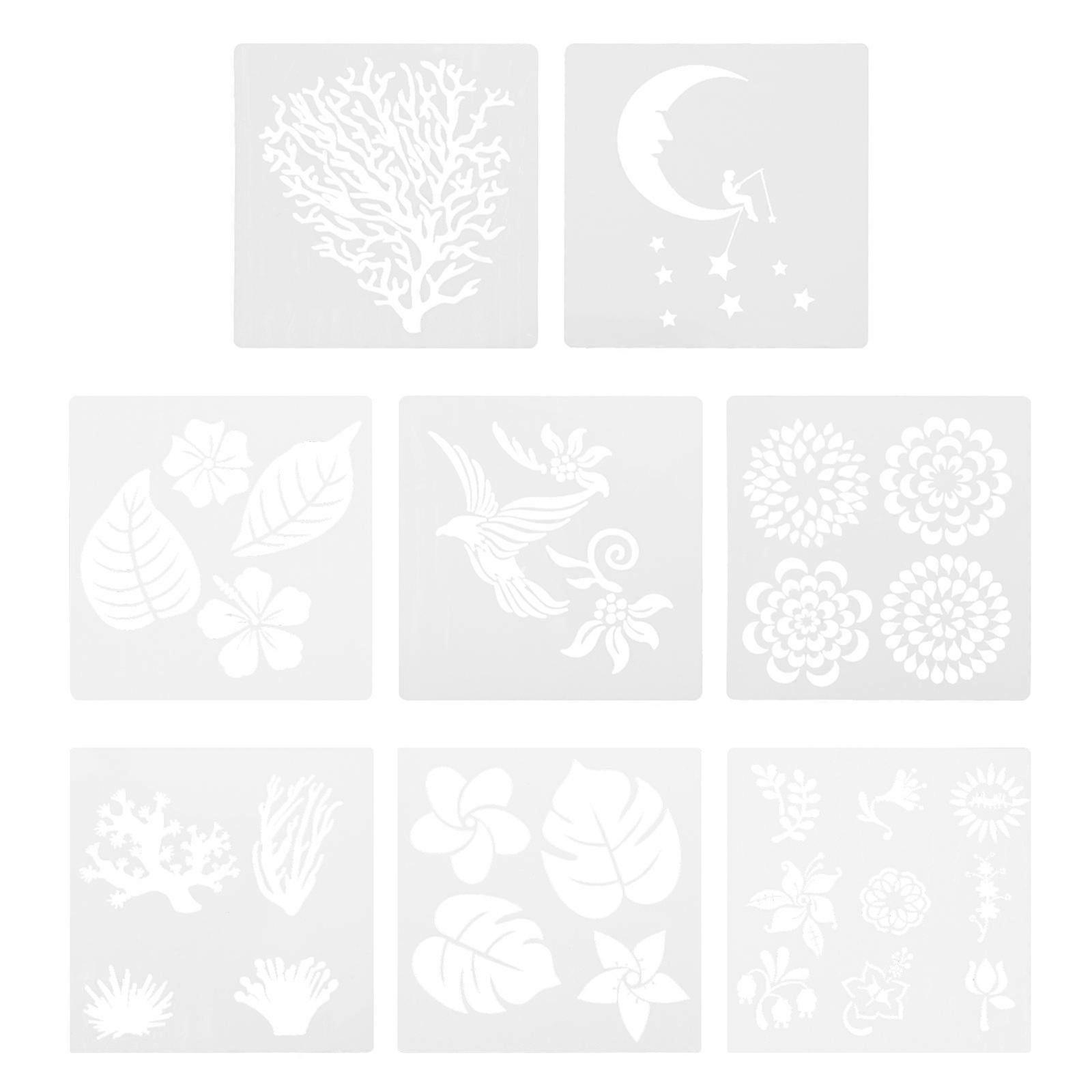 Square Shape Drawing Stencils 8Pcs Art Templates For Home Decoration Crafted From Premium PET Material Perfect For DIY Projects And Children