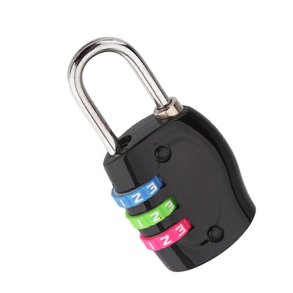 Travel Padlock with 3- Code Alloy Black for Luggage Security and Custom Unlock 3.5 x 2.2 inches