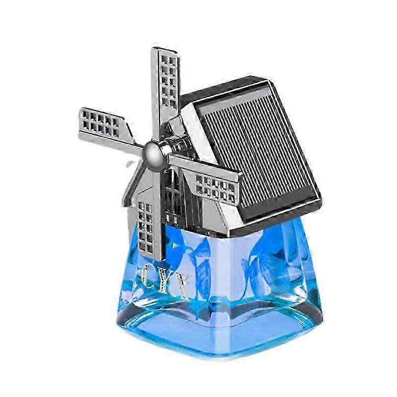 Solar-Powered Windmill Car Air Freshener - Dashboard Decor with Aromatherapy Essential Oil Diffuser