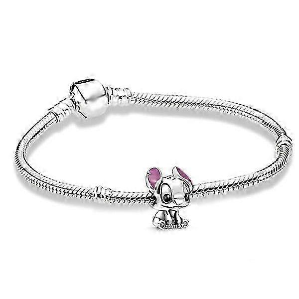 Plata Esterlina Disney Lilo Stitch Charm Pulsera Charm Argent 16cm