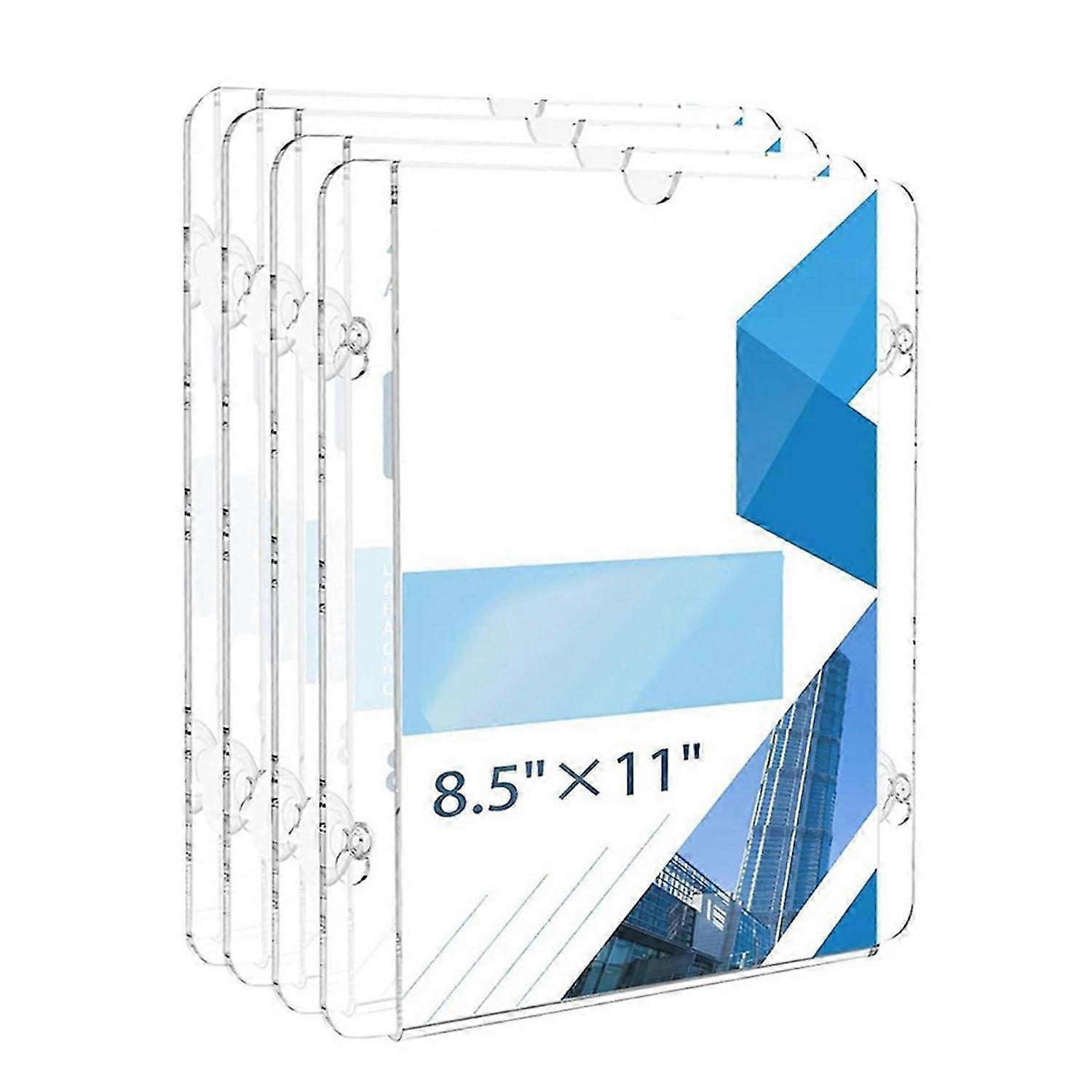 Acrylic Sign Holder 8.5x11In,Clear Wall Mount Advertise Display Frame