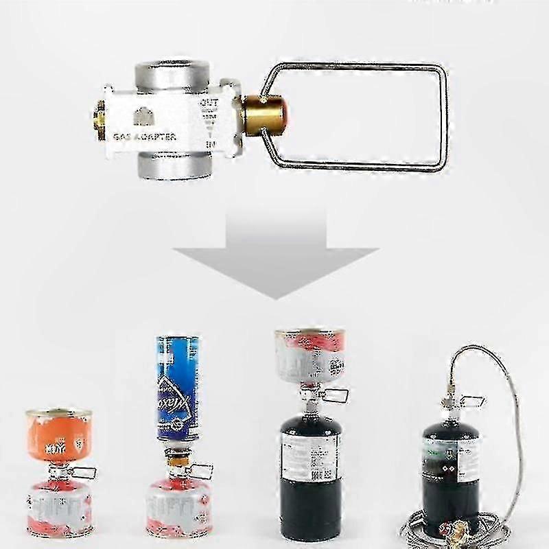 Portable Camping Gas Saver with Converter Adapter for Refill and Flat Tank Use